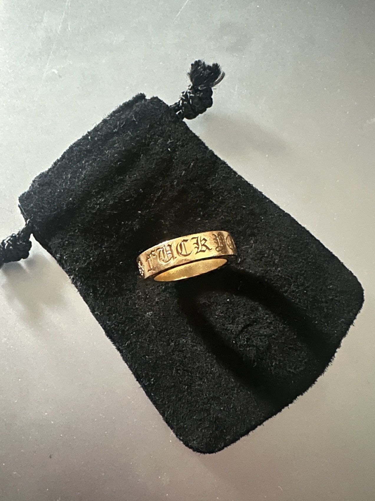Chrome Hearts Chrome Hearts 22k Gold Fuck You Spacer Ring 6mm Size 8 Size ONE SIZE - 1 Thumbnail