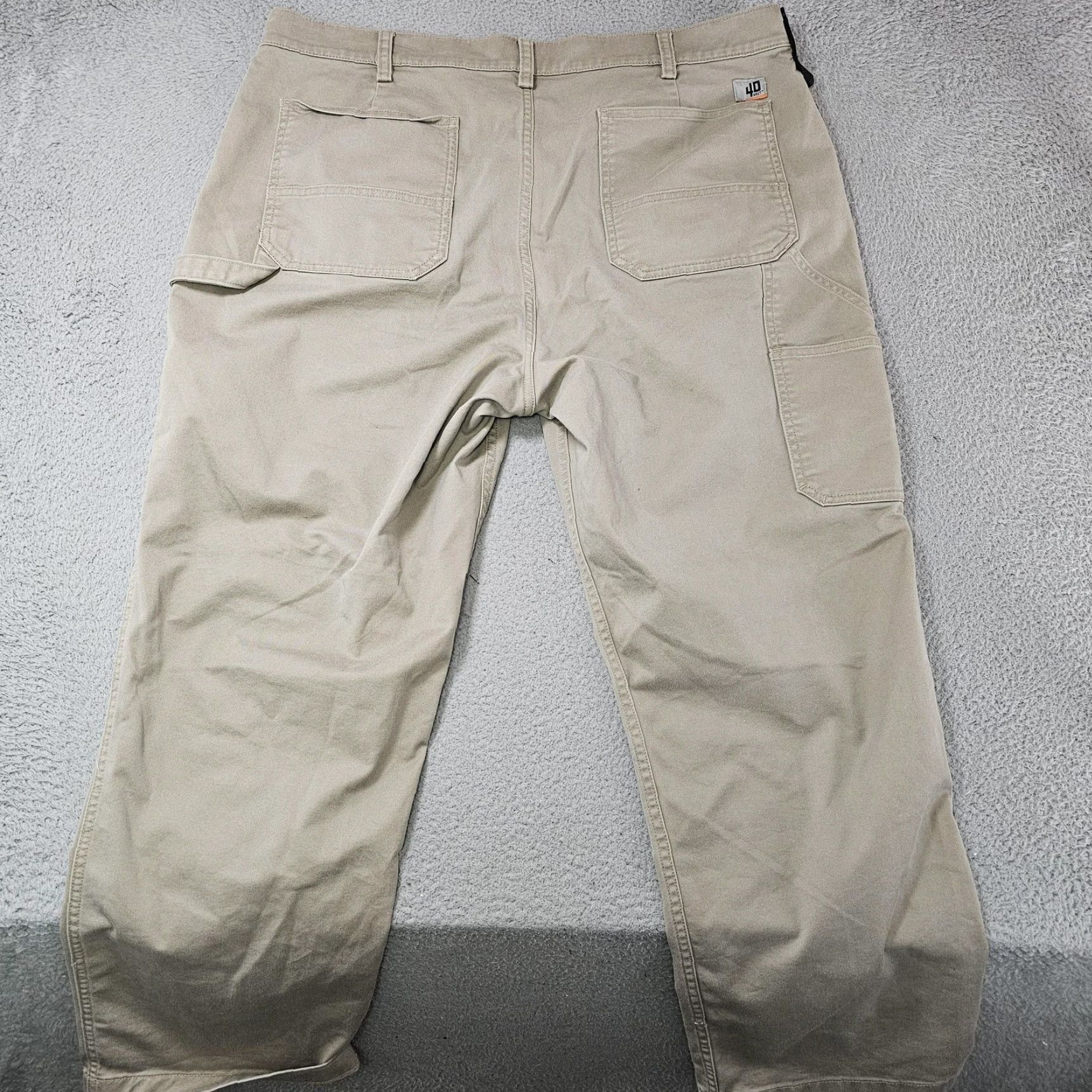 Vintage 40 Grit Carpenter Pants Mens 40x30 Beige Workwear Cotton Spandex Casual Utility Pockets Size US 40 / EU 56 - 5 Thumbnail