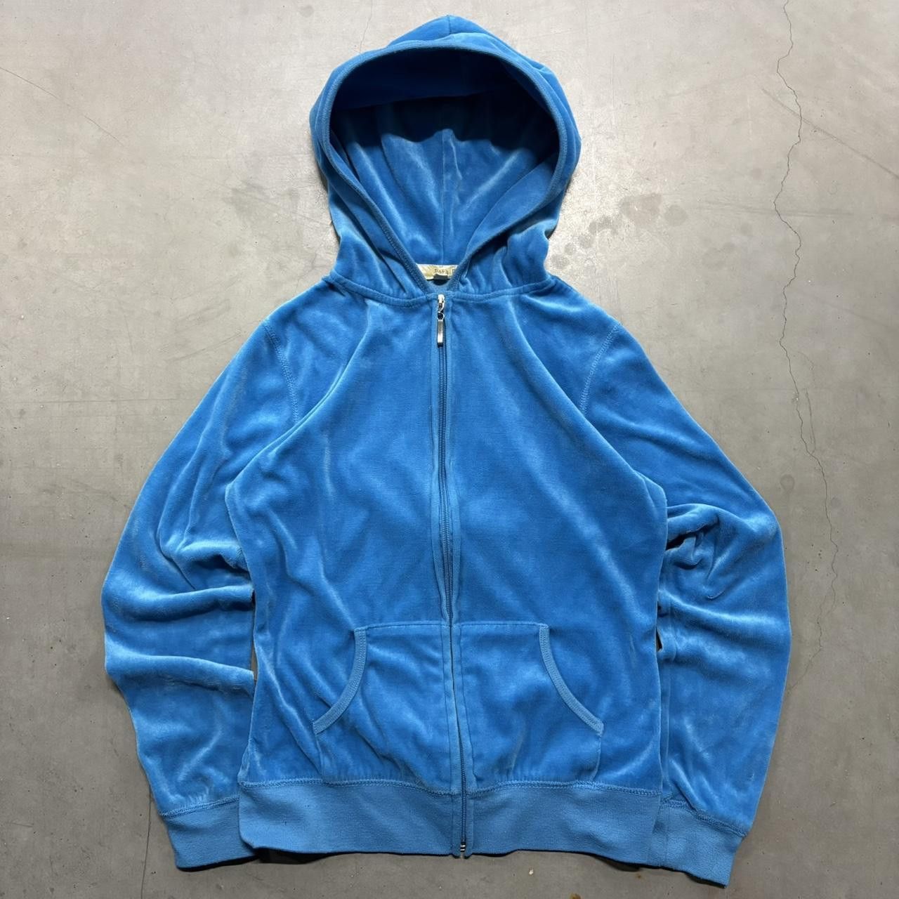 Vintage Crazy Vintage Y2K/2000s Velvet Silk Baby Blue Beta House Zipup Hoodie! Size US S / EU 44-46 / 1 - 1 Thumbnail