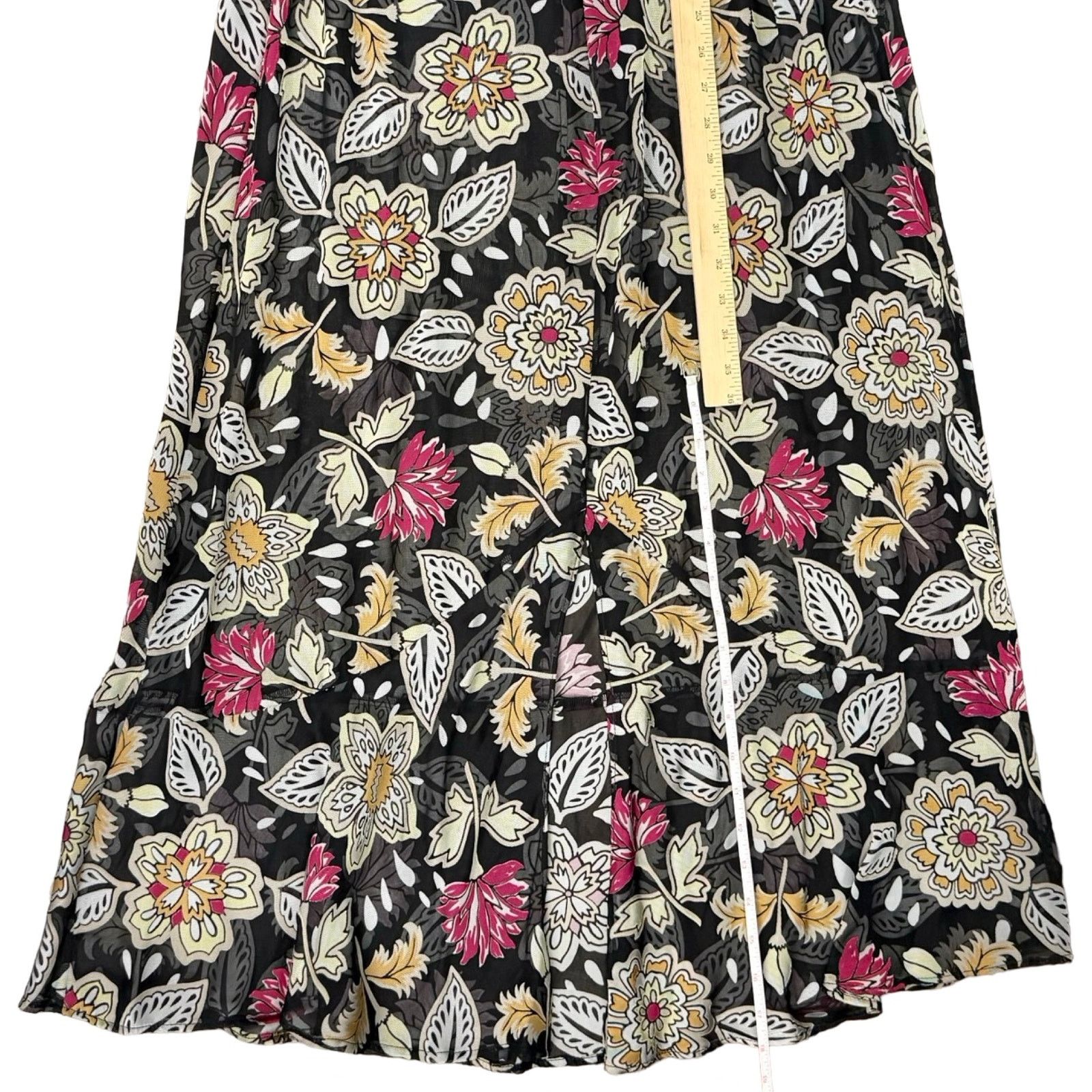 Rag & Bone Rag & Bone Black Floral Sheer V-Neck Maxi Dress S NO LINING Size S / US 4 / IT 40 - 4 Thumbnail