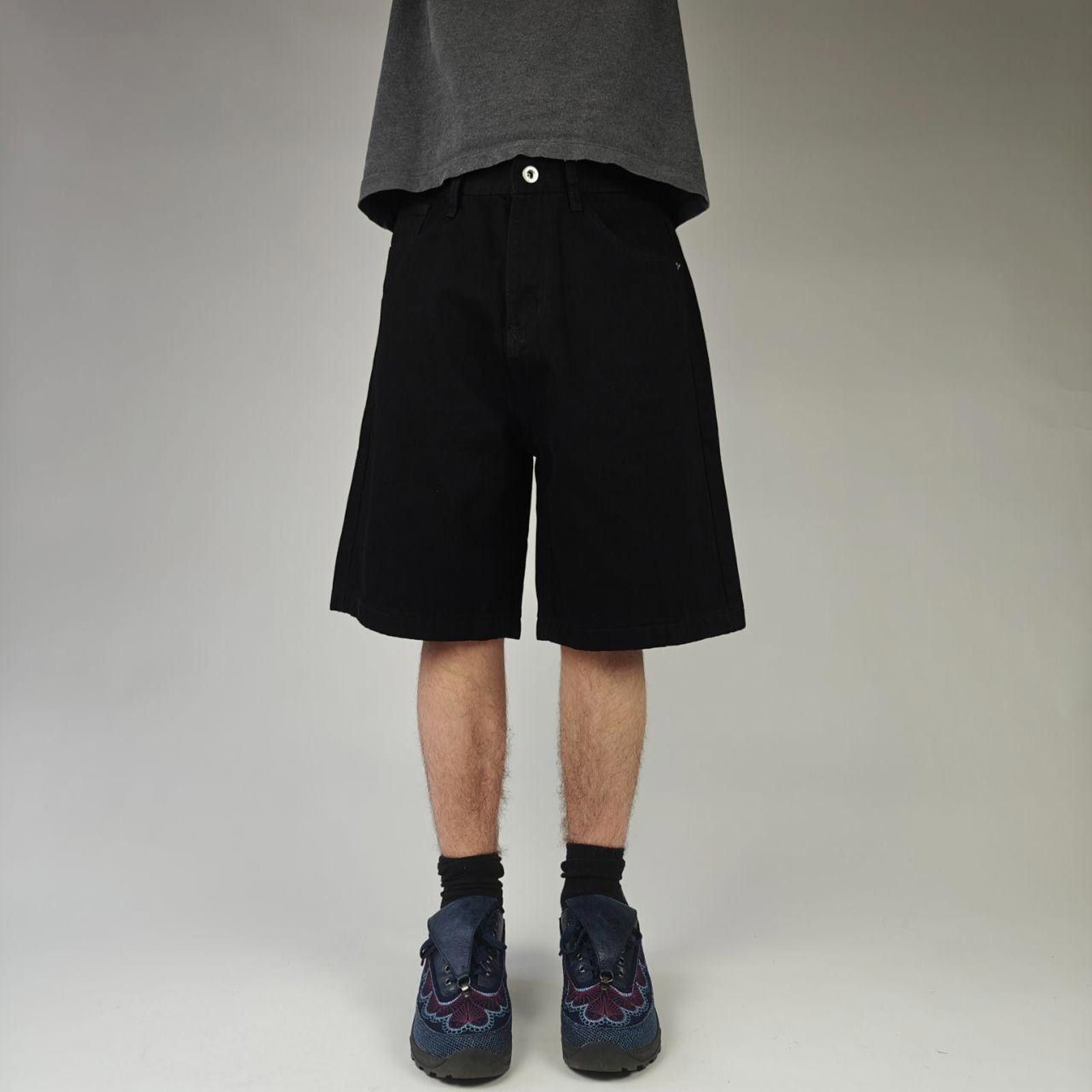 Other Black Wide Leg Cotton Loose Shorts Size US 34 / EU 50 - 1 Thumbnail