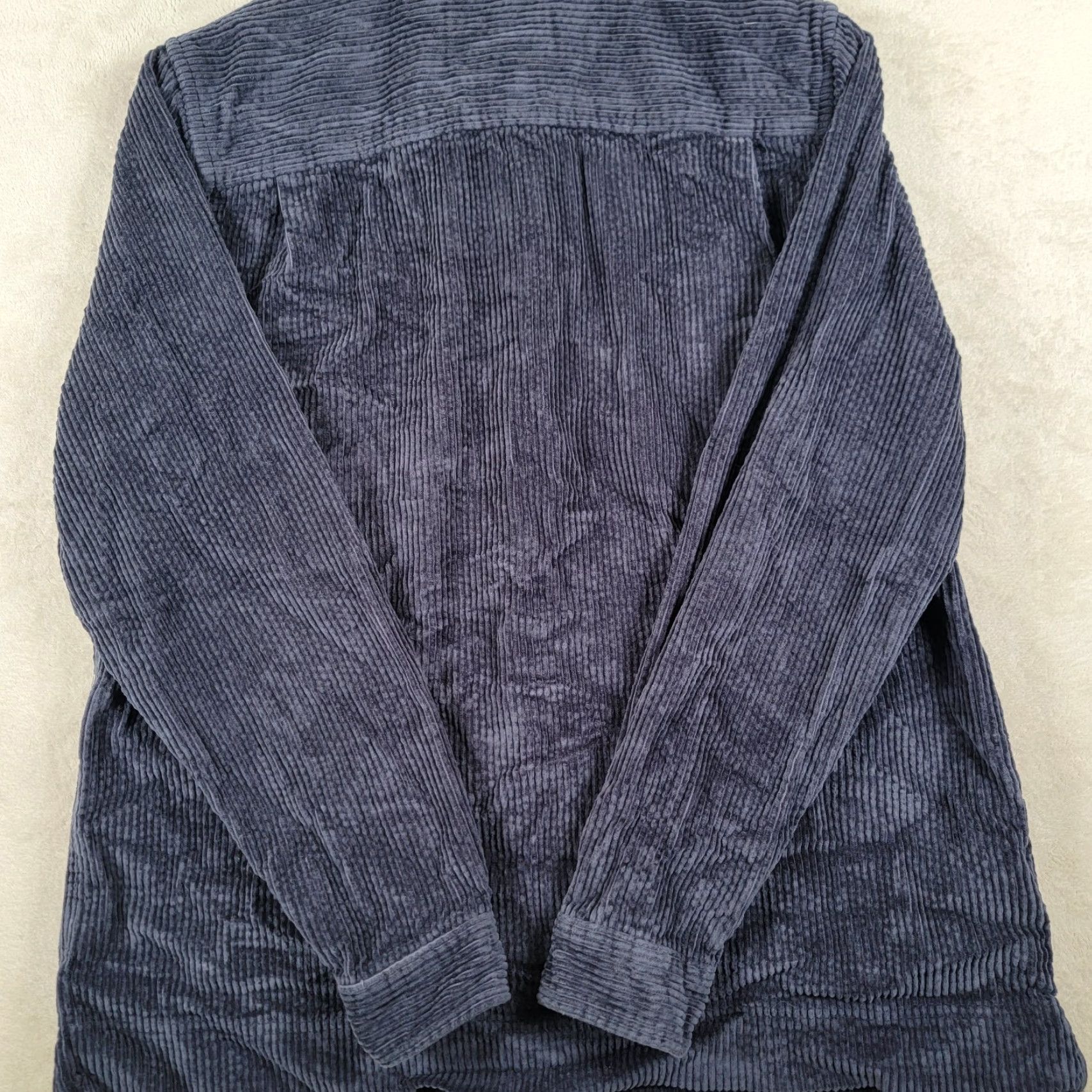 Vintage LL Bean Shirt Womens Med Blue Corduroy Button Up Overshirt Shacket Wide Wale Size M / US 6-8 / IT 42-44 - 4 Thumbnail