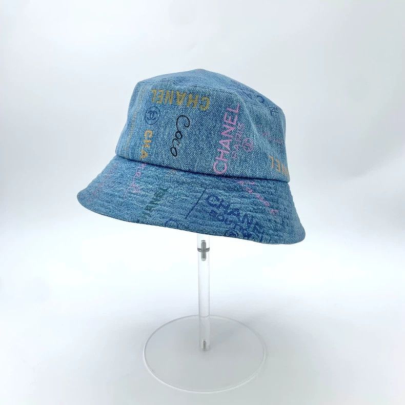 Chanel Chanel Blue Logo Printed Cotton Bucket Hat-dmc Size ONE SIZE - 1 Thumbnail