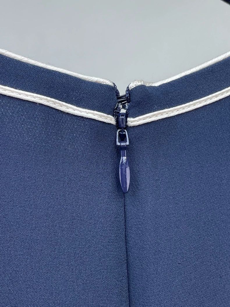 Loro Piana LORO PIANA Blue Tibetan silk dress Size L / US 10 / IT 46 - 3 Thumbnail