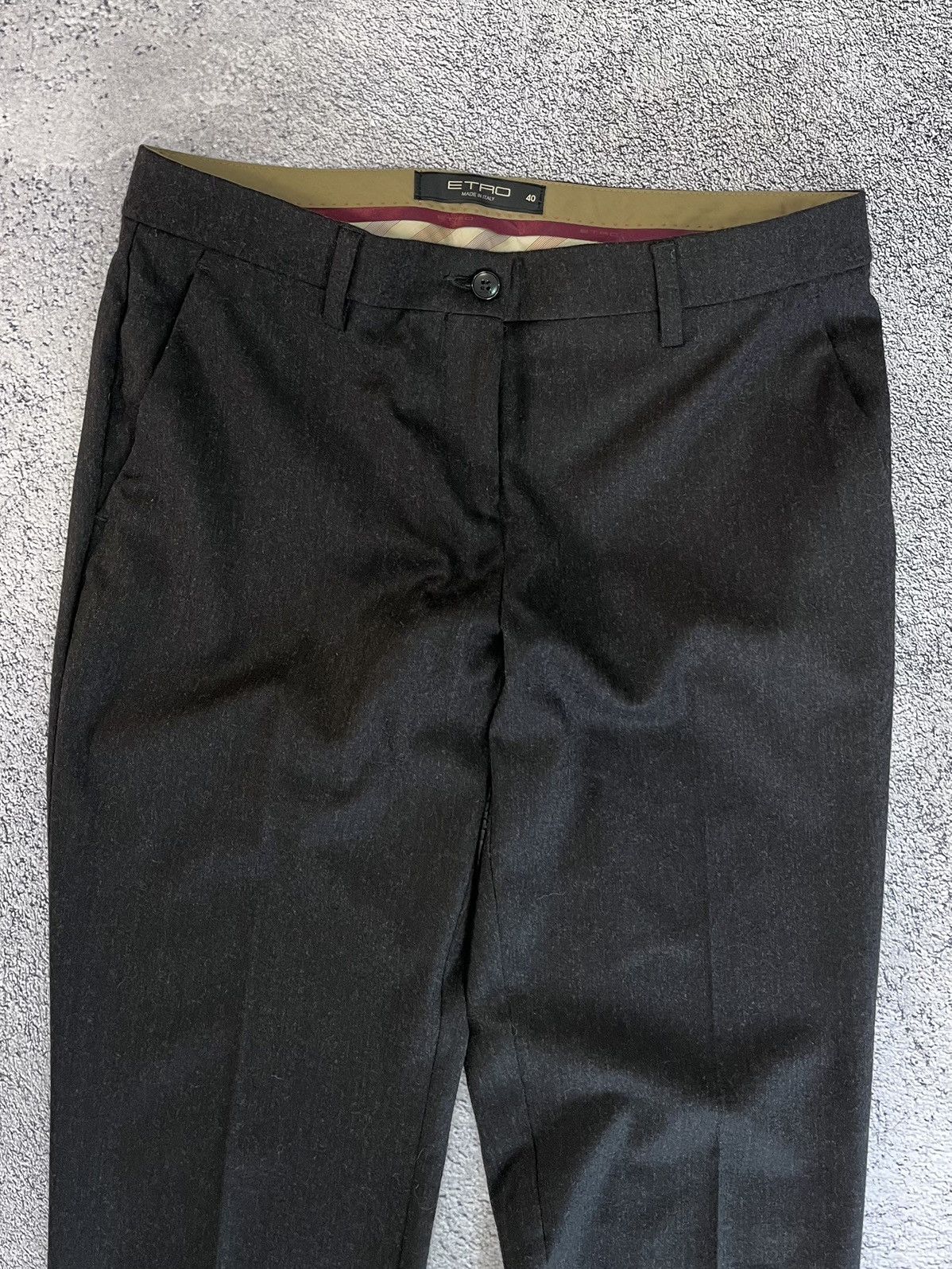 Etro ETRO Italy Women's Black Wool Blend Dress Pants Trousers Size 27" / US 4 / IT 40 - 2 Thumbnail