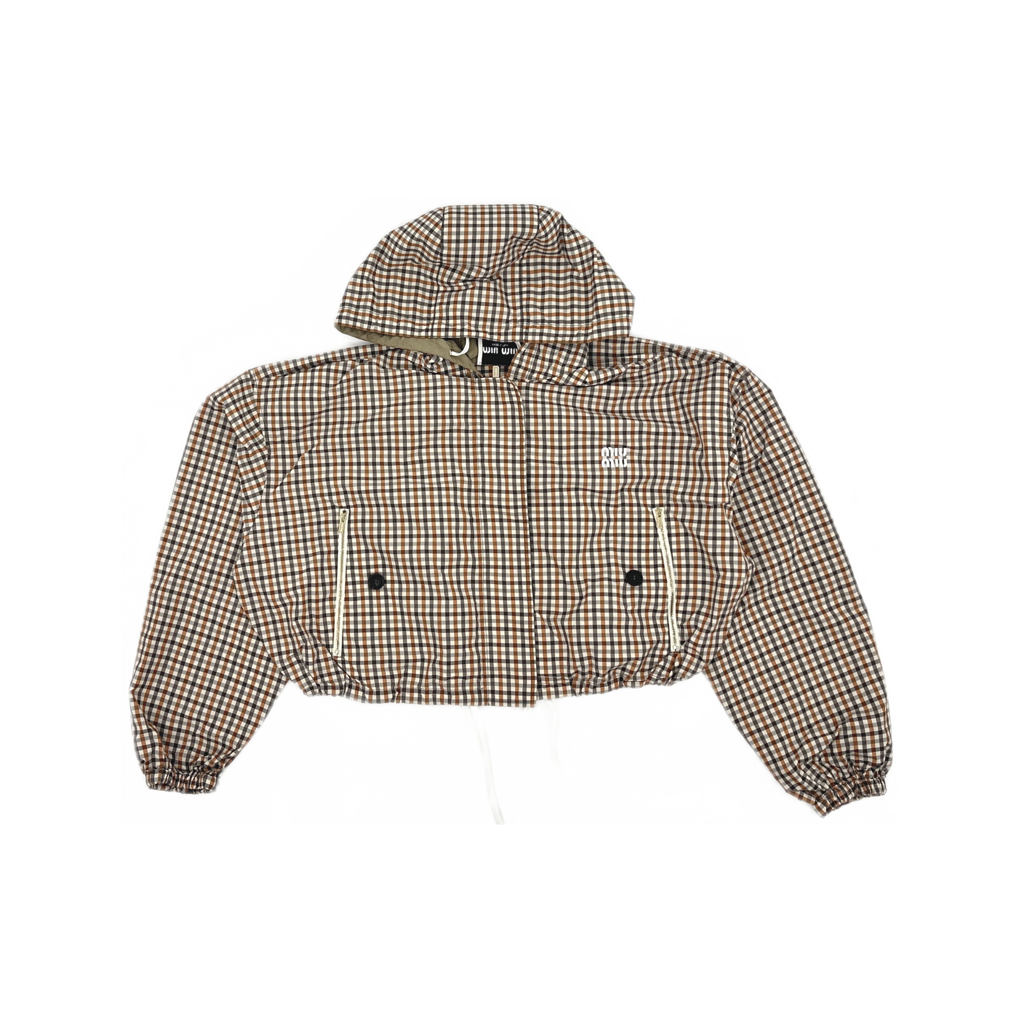 Miu Miu Miu Miu Gingham Zip-Up Jacket Size 36 Size XS / US 0-2 / IT 36-38 - 1 Thumbnail