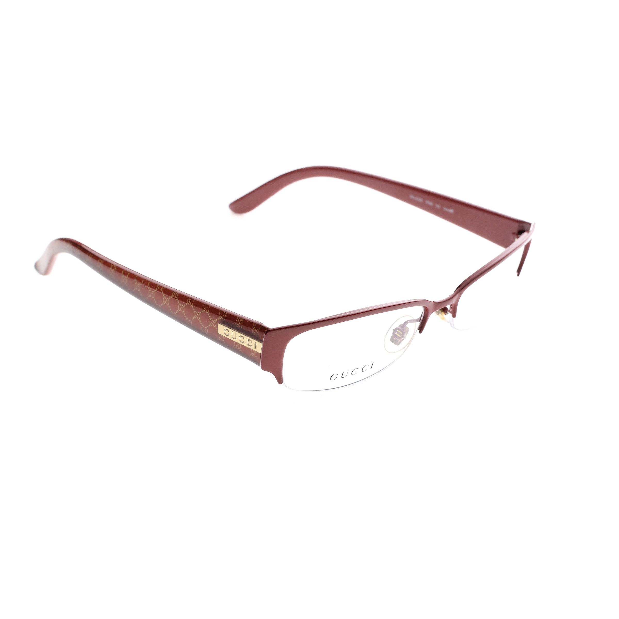 Gucci Gucci '00s Red Monogram Half Rim Glasses Size ONE SIZE - 2 Thumbnail