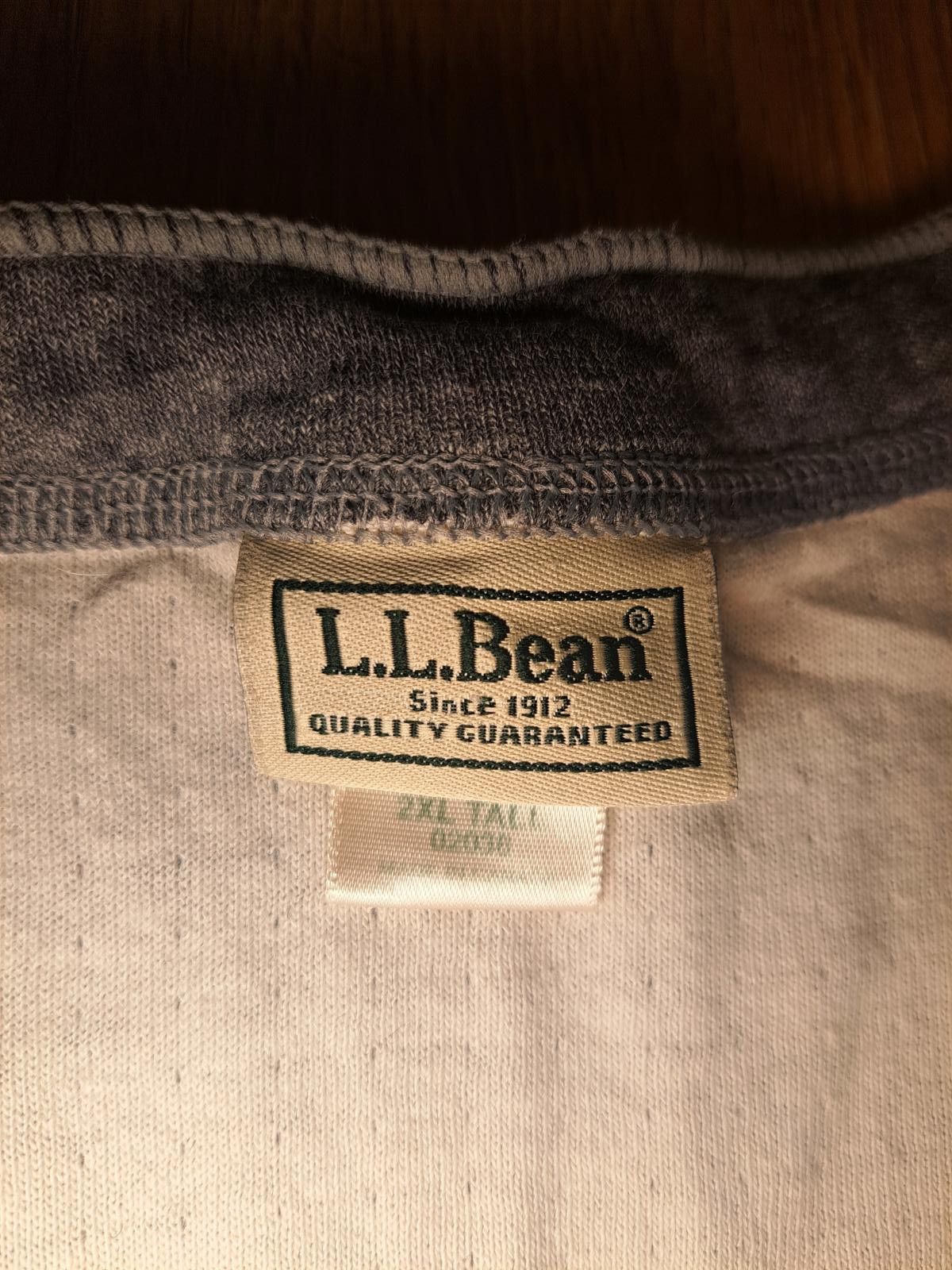 L.L. Bean LL Bean Henley Sweater Mens 2XLT Tall Gray Cotton Wool Blend Size US XXL / EU 58 / 5 - 2 Thumbnail