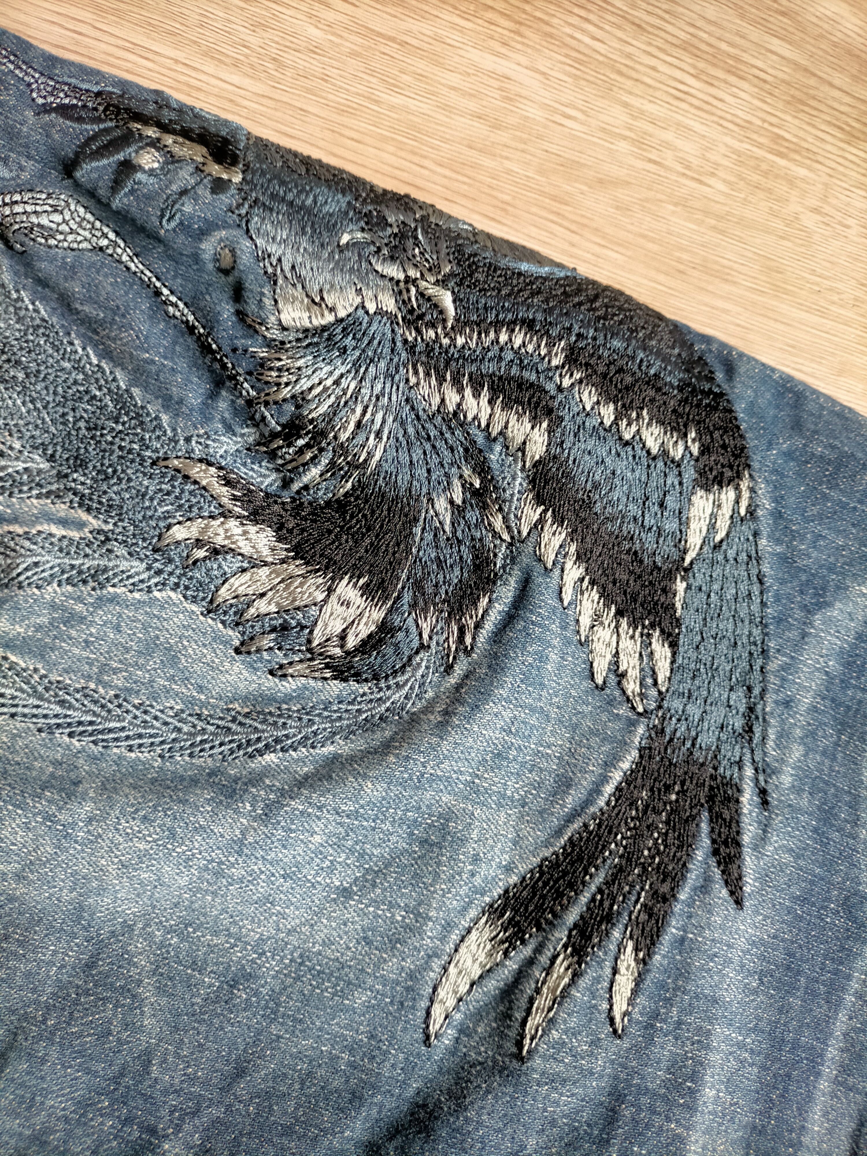 Karakuri Tamashii 🔥Rare🔥Divine Retribution Embroidered Blue Jeans Size US 32 / EU 48 - 9 Thumbnail