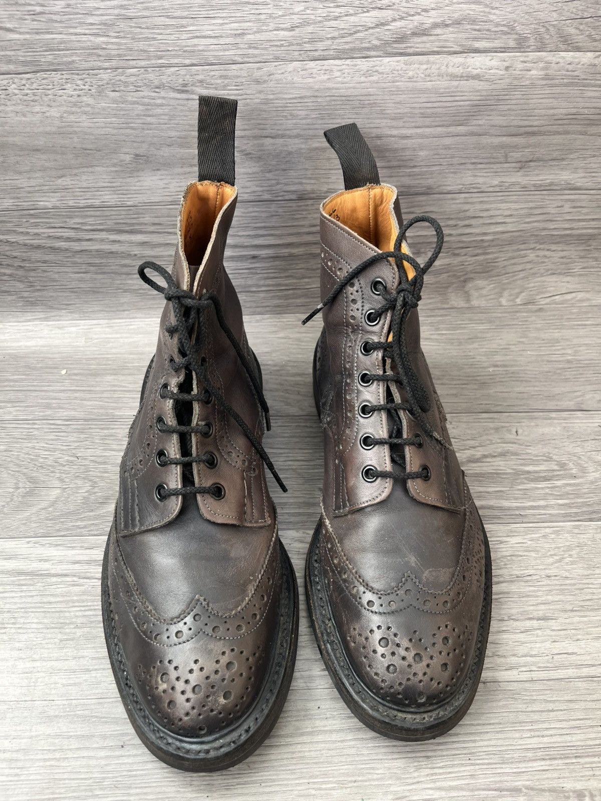 Tricker's Trickers stow brouge grey patina dress boots Size US 8.5 / EU 41-42 - 2 Thumbnail