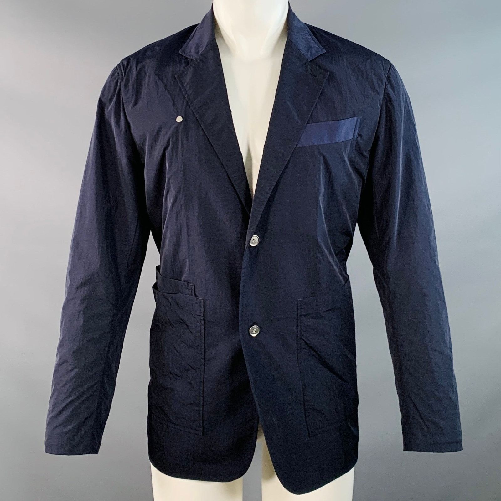 Other SUPERTHANKS M Navy Nylon Single Breasted Buttoned Jacket Size US M / EU 48-50 / 2 - 1 Thumbnail
