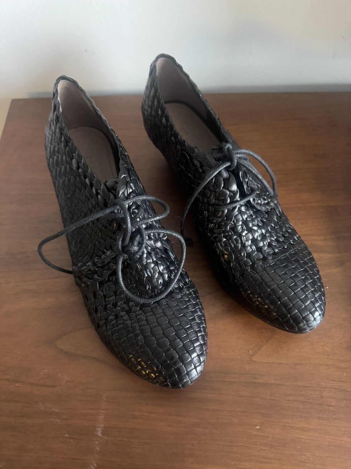 Other Elisanero Hand-Woven Leather Lace-Up Shoes — Black — EU 37.5 Size US 7.5 / IT 37.5 - 1 Thumbnail