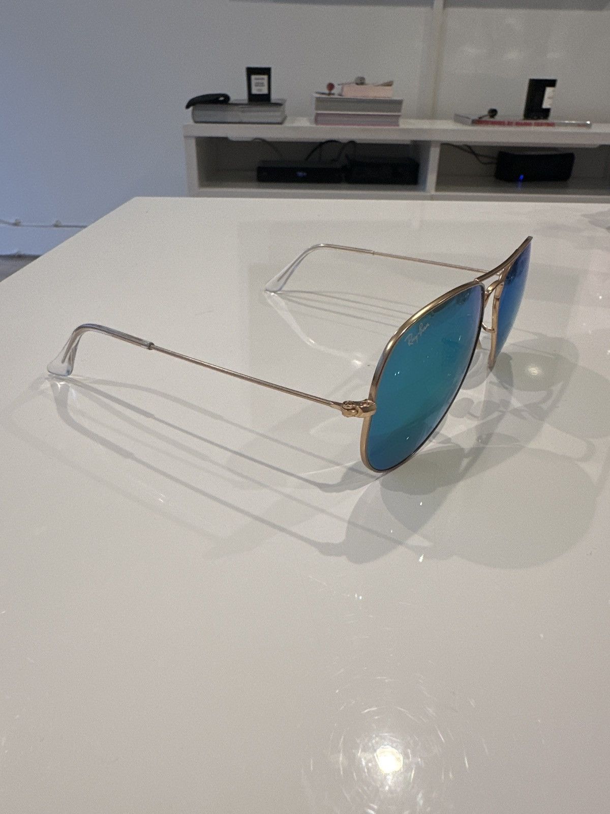 RayBan RAY BAN AVIATOR Green Blue Mirror Gold Frames Size ONE SIZE - 3 Thumbnail