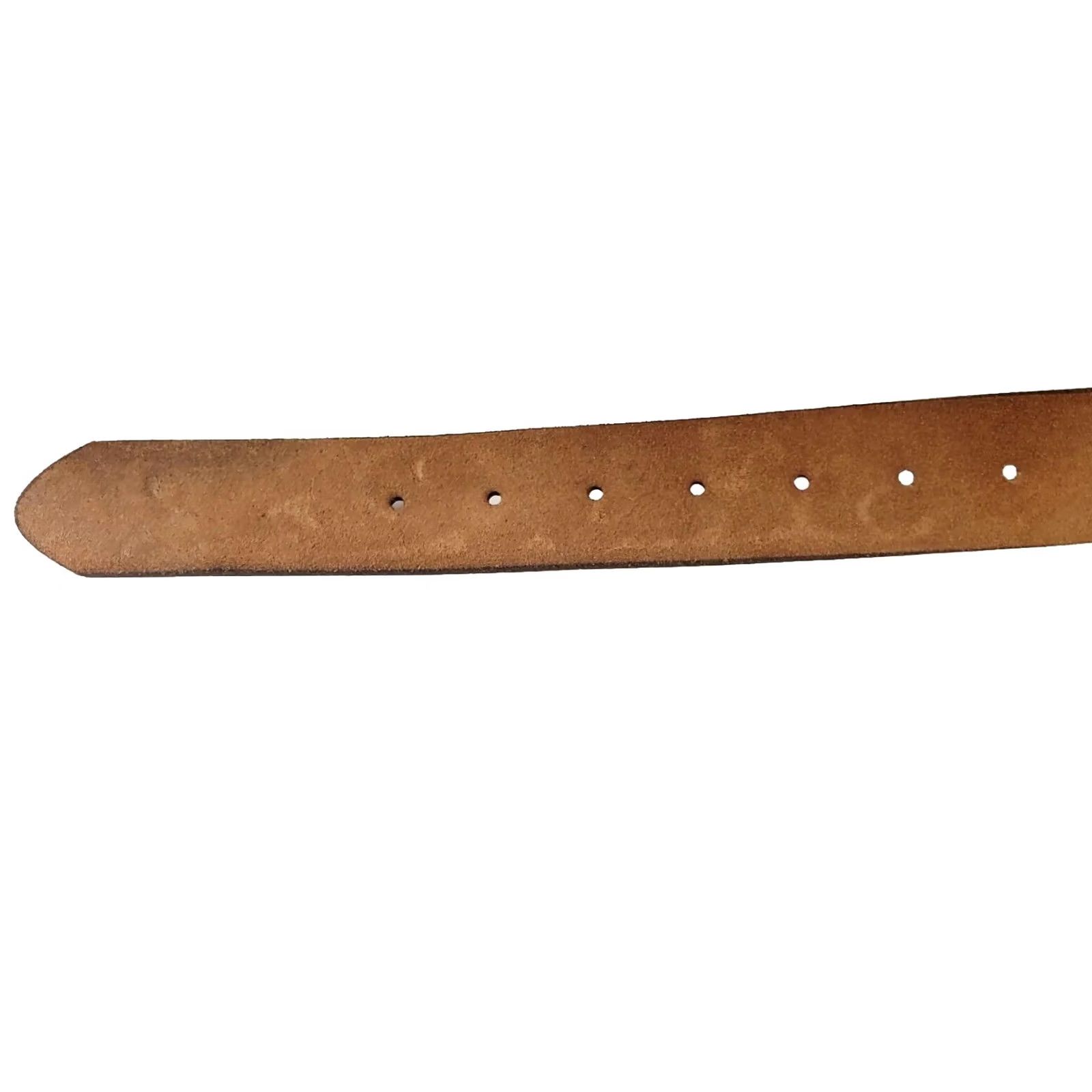 Vintage Belts.Com Western Belt 38 Brown Full Grain Leather Floral Engraved Tooling Men Regular 1.5" Belt Buckleless Size 38 - 7 Thumbnail