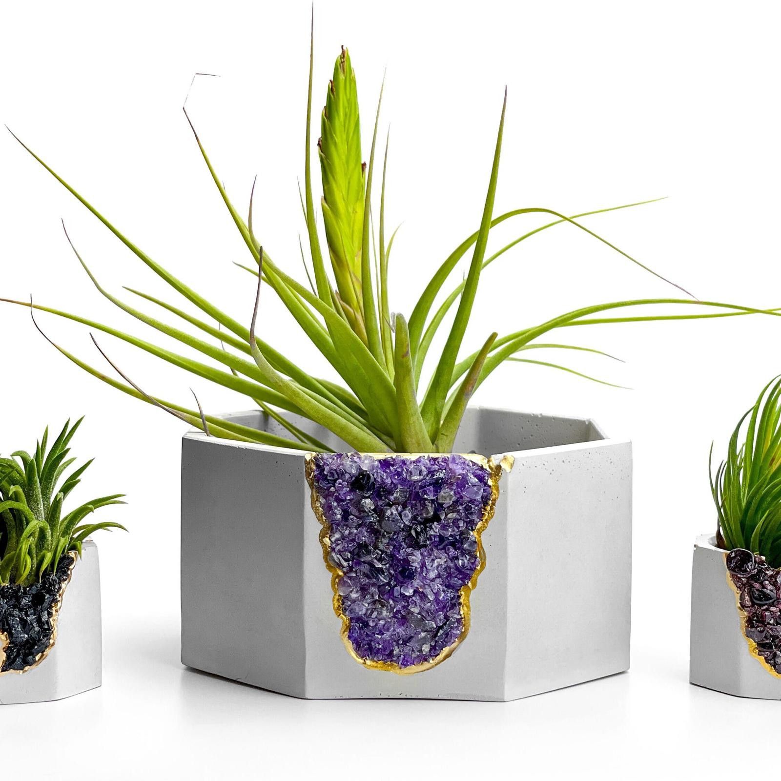 Other Large Geode Planter | Big Amethyst Crystal Planter Pot gift Size ONE SIZE - 2 Thumbnail