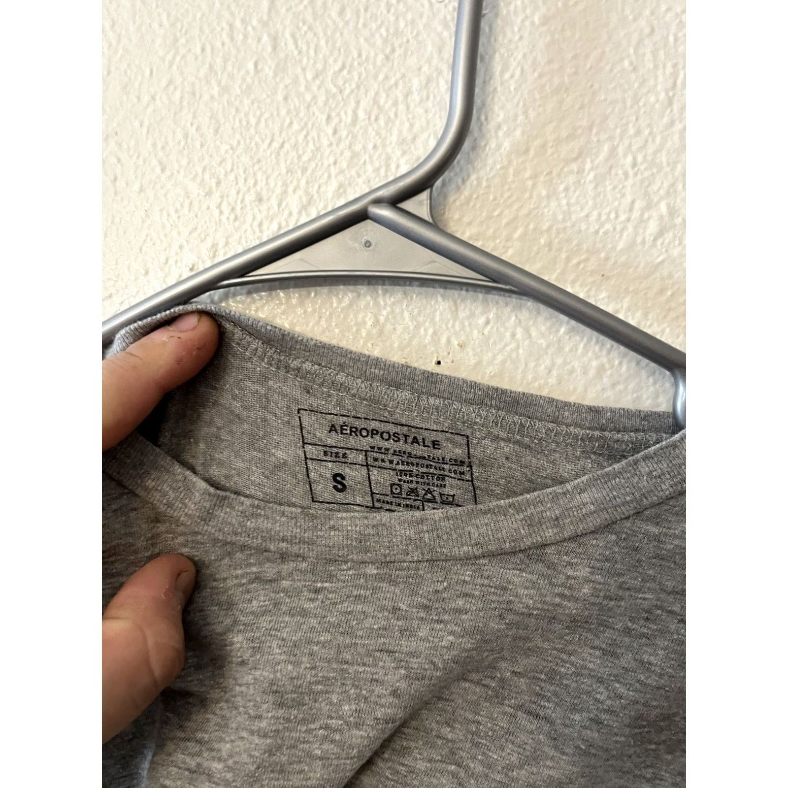 Aeropostale Aeropostale Solid Tee T-Shirt Mens Small Gray Logo Regular Fit Casual Shirt Men Size US S / EU 44-46 / 1 - 2 Thumbnail