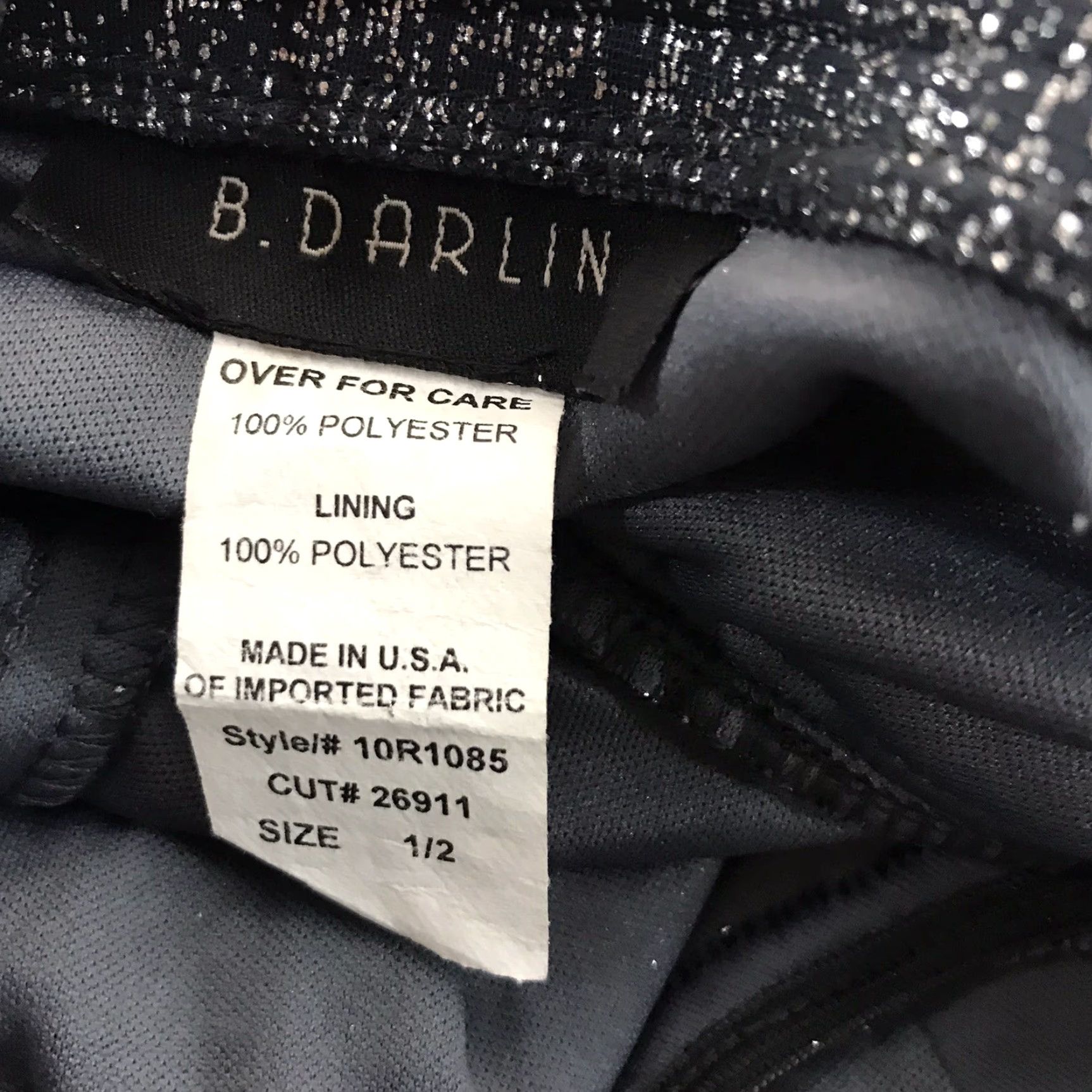Vintage B. Darlin Silver Metallic Strapless Flowy Party Dress Womens Size 1/2 USA Size XS / US 0-2 / IT 36-38 - 6 Thumbnail