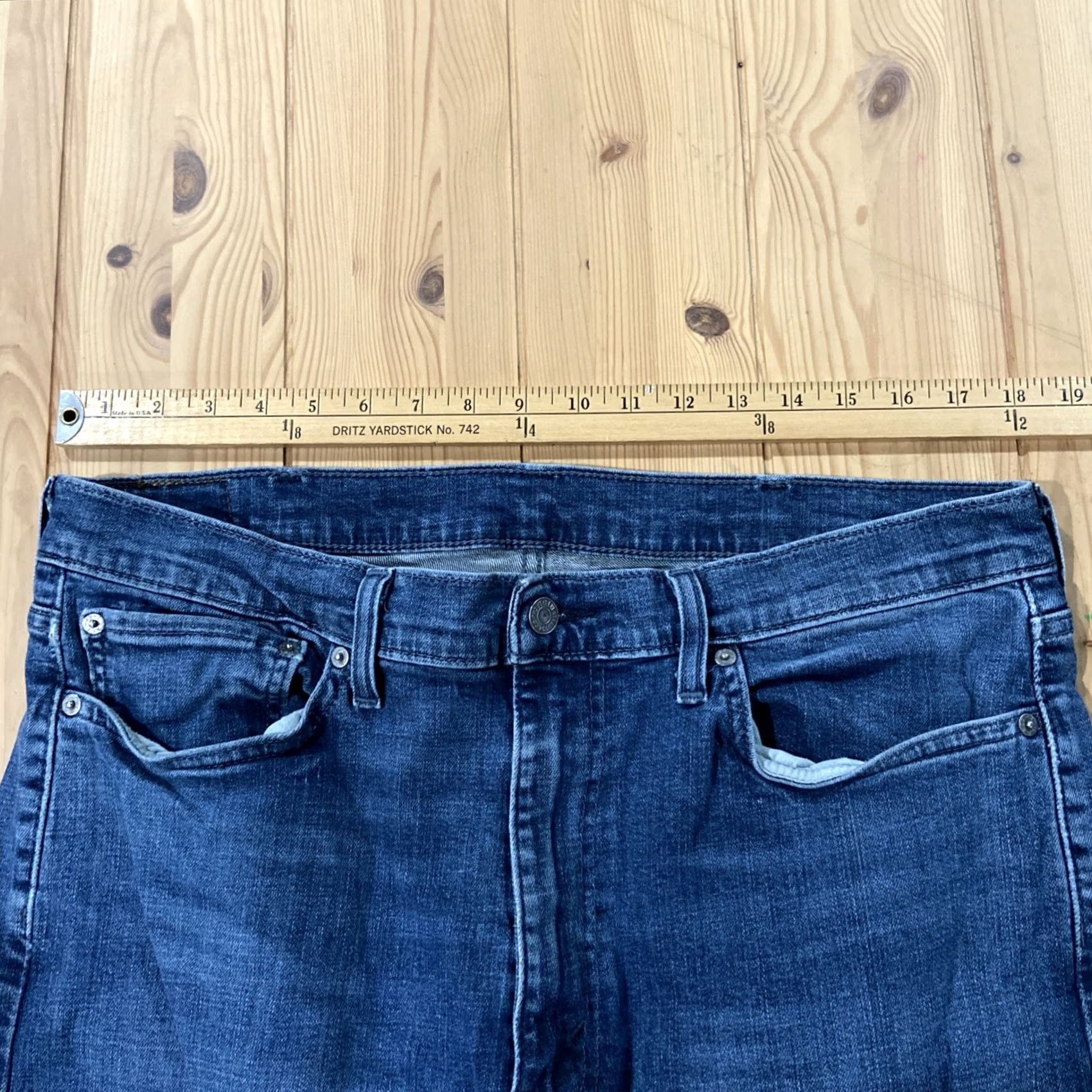 Levi's Levi's 514 Slim Straight Jeans Men 38x32 Denim Blue Regular Waist Belt Loops 5-Pocket 514 Brand Vintage No Size US 38 / EU 54 - 3 Thumbnail