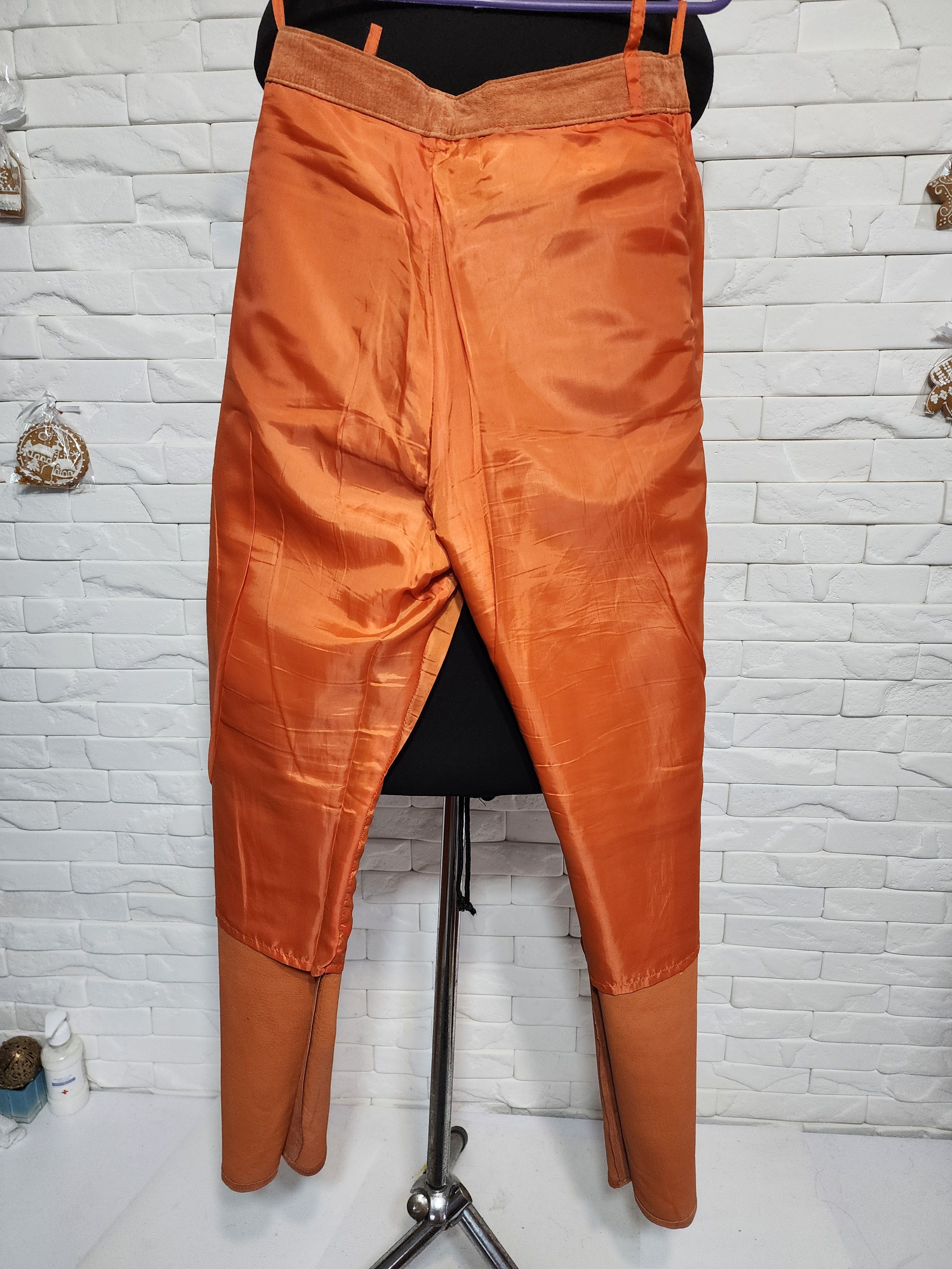 Other Orange Leather Pants: Women's Suede Trousers Size 28" / US 6 / IT 42 - 9 Thumbnail