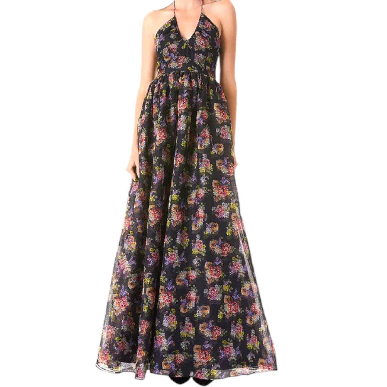 Alice + Olivia ALICE+OLIVIA Magnolia Floral Halter Maxi Evening Dress, US2 Size XS / US 0-2 / IT 36-38 - 2 Thumbnail