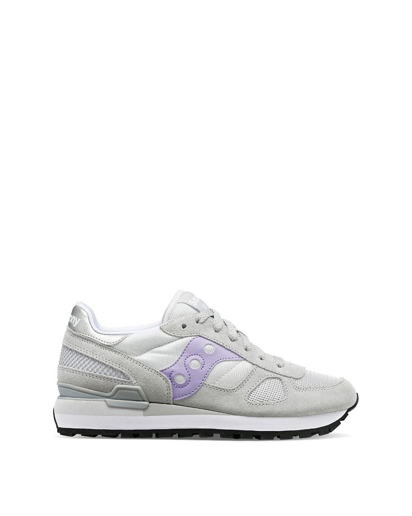image of Saucony Platform Fabric And Suede Sneakers With Round Toe in Grey, Women's (Size 7)