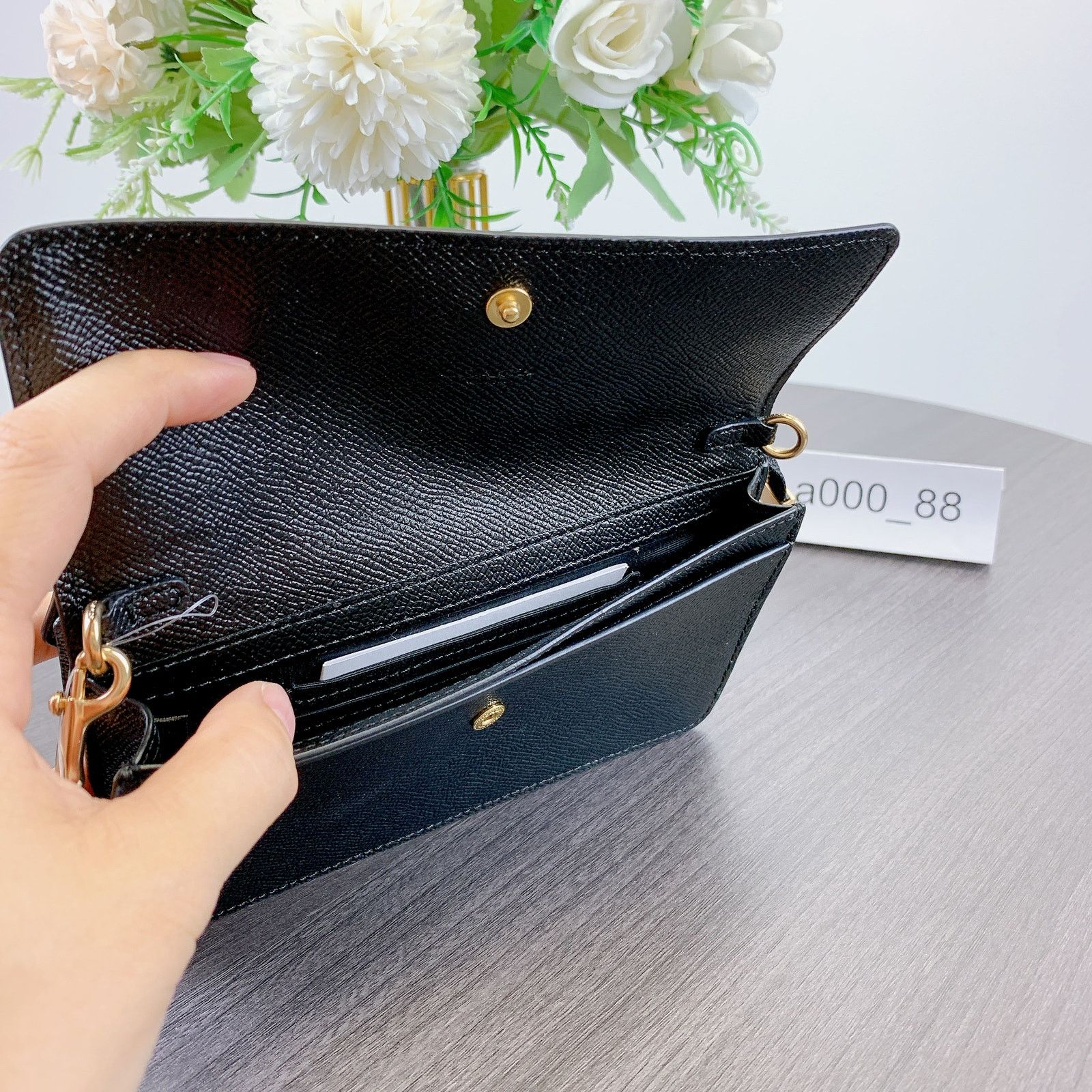 Coach Coach F73793 Foldover Wristlet IN BLACK Size ONE SIZE - 6 Thumbnail