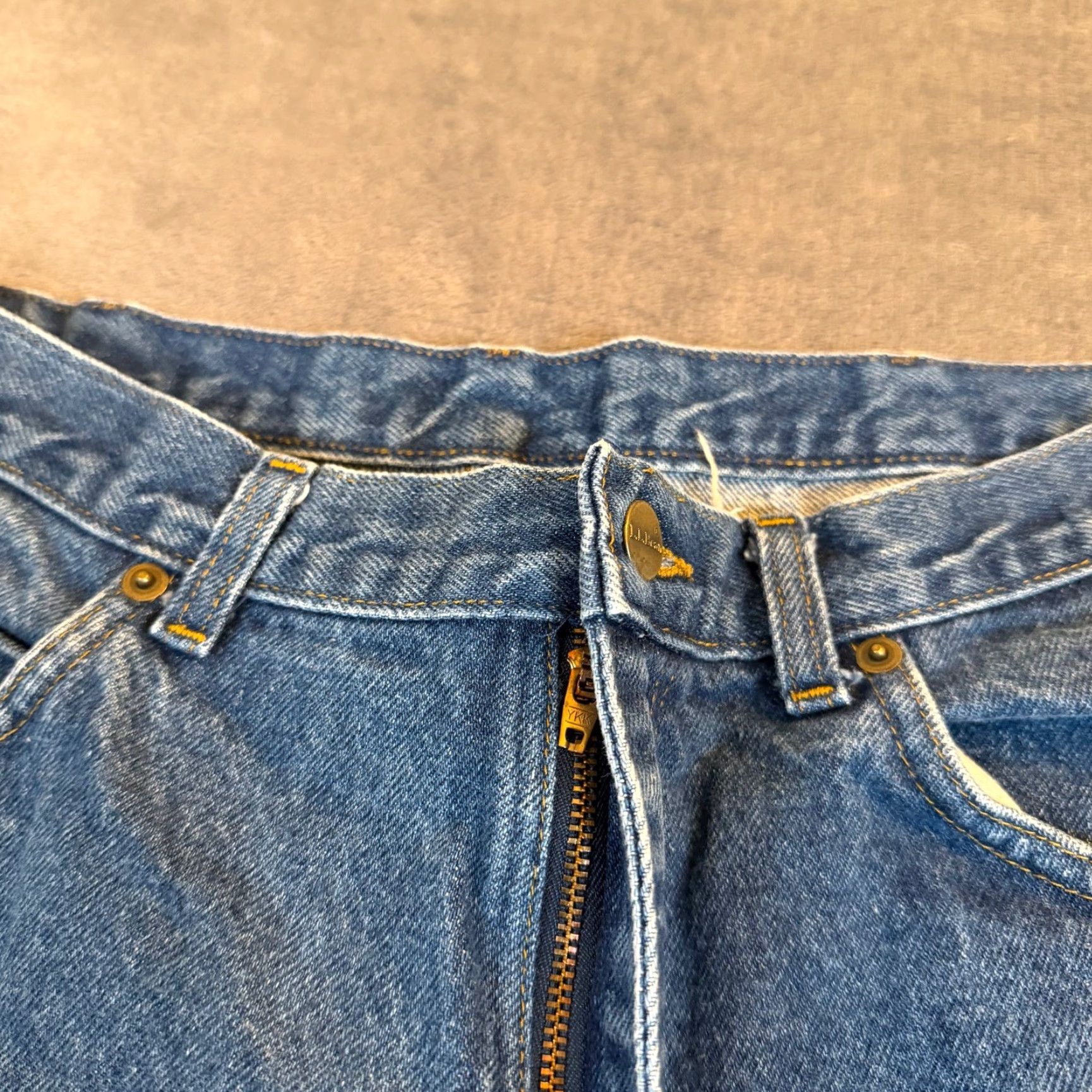 Vintage LL Bean Upland Field Jeans Denim Blue Olive Canvas 5-Pocket Mens 35x29 Straight Jeans Mens Regular Denim Cotton Size US 35 - 6 Thumbnail