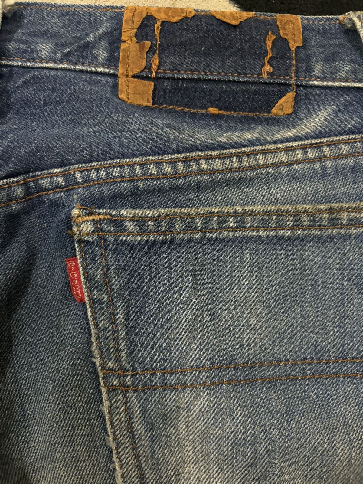 Big John Vintage 90s Japanese Brand Mud Wash Flare Bell Bottom Jeans Size US 30 / EU 46 - 13 Thumbnail
