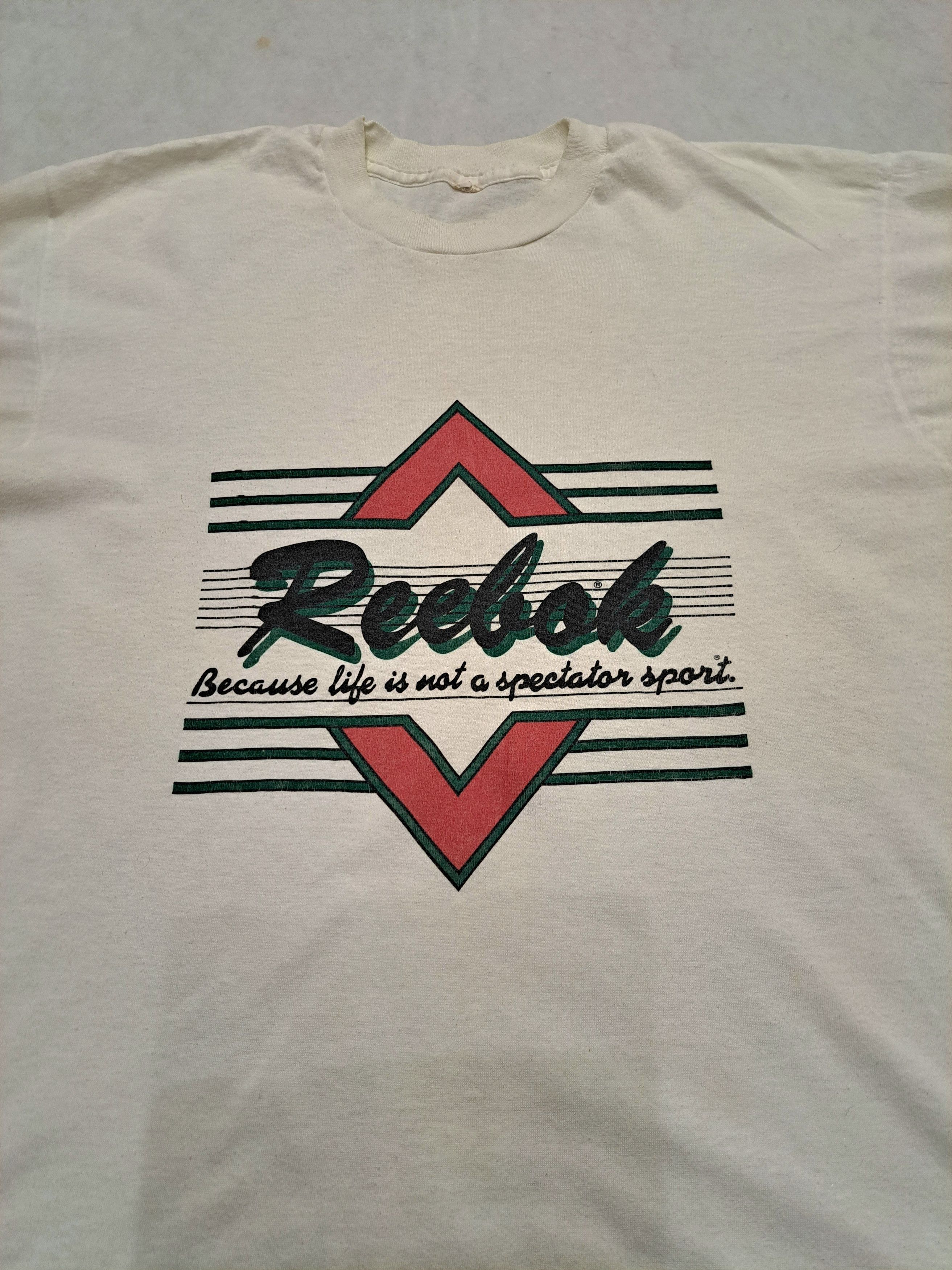 Reebok × Vintage White vintage Reebok tshirt t-shirt tee single stitch Size US M / EU 48-50 / 2 - 2 Thumbnail