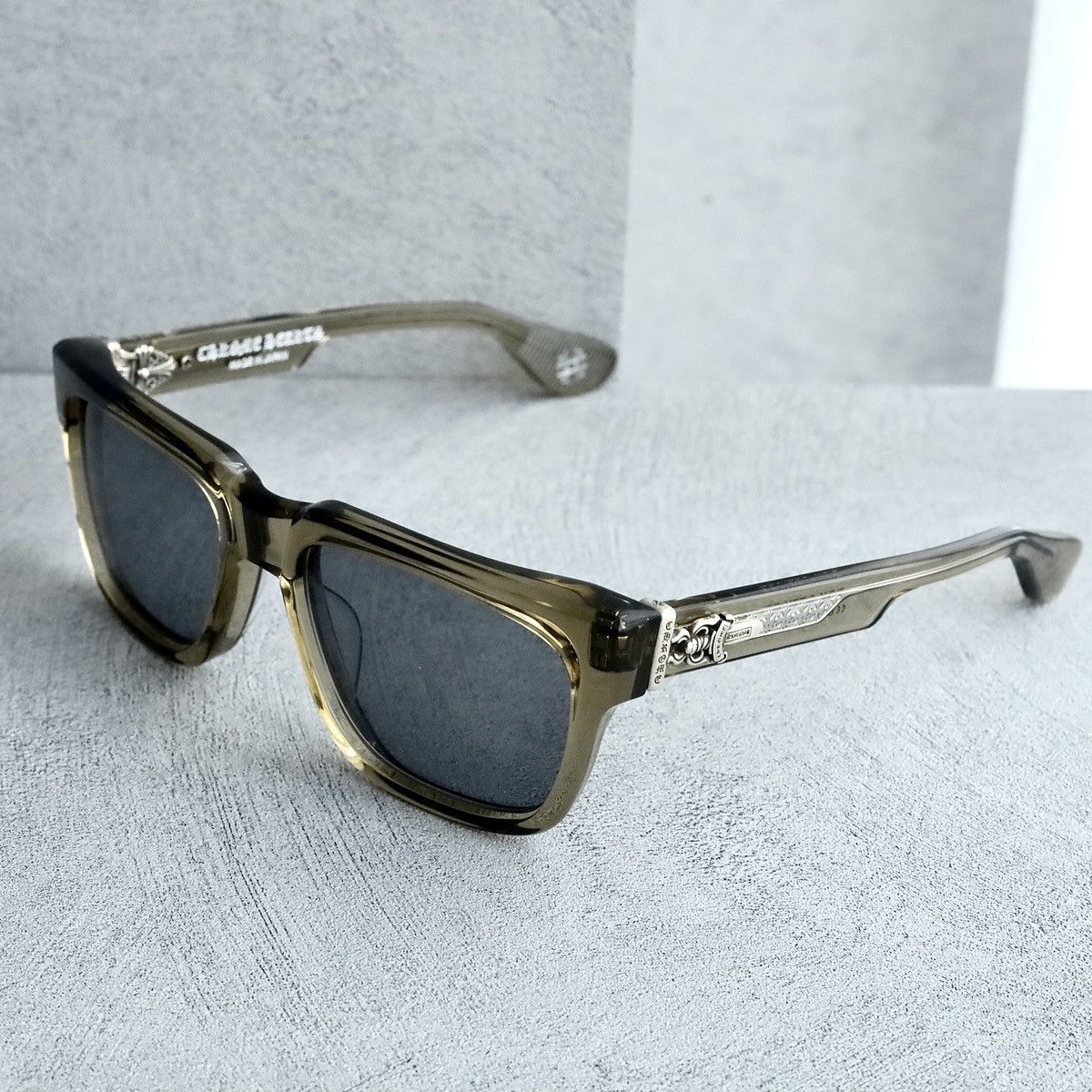 image of Chrome Hearts Box Officer Glasses in Army, Men's