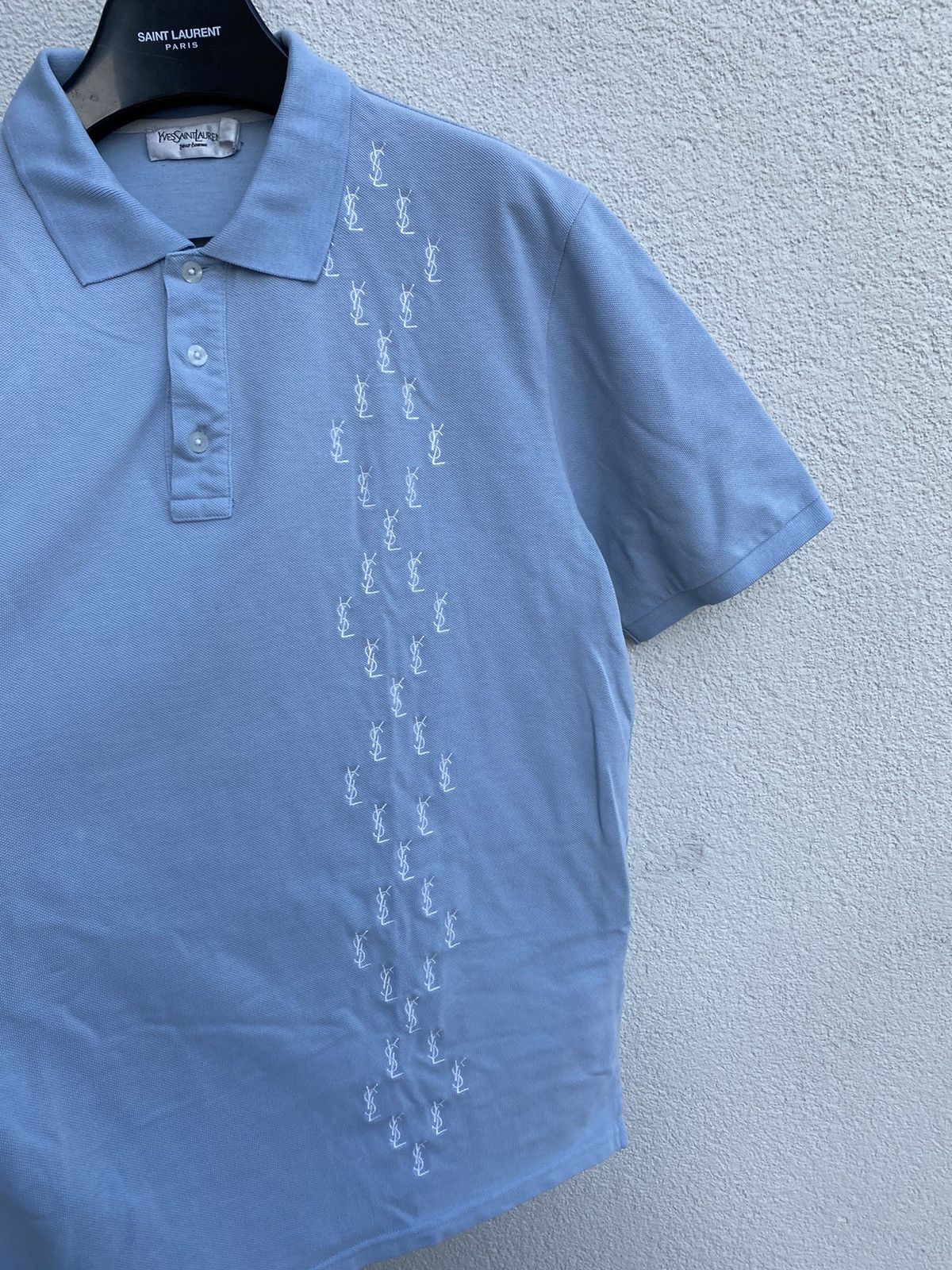 Yves Saint Laurent Monogram YSL Polo Blue YSL T-shirt YSL Shirt Size US XL / EU 56 / 4 - 9 Thumbnail