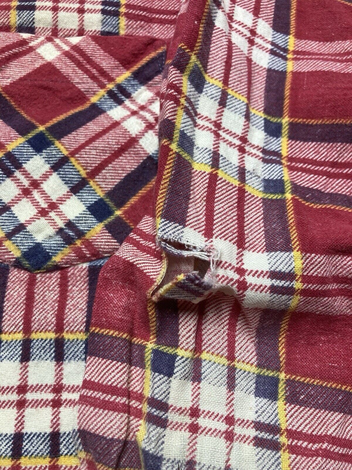 JCPenney × Vintage VTG 70s JCPenney flannel shirt plaid cotton distressed 3XL Size US XXL / EU 58 / 5 - 4 Thumbnail
