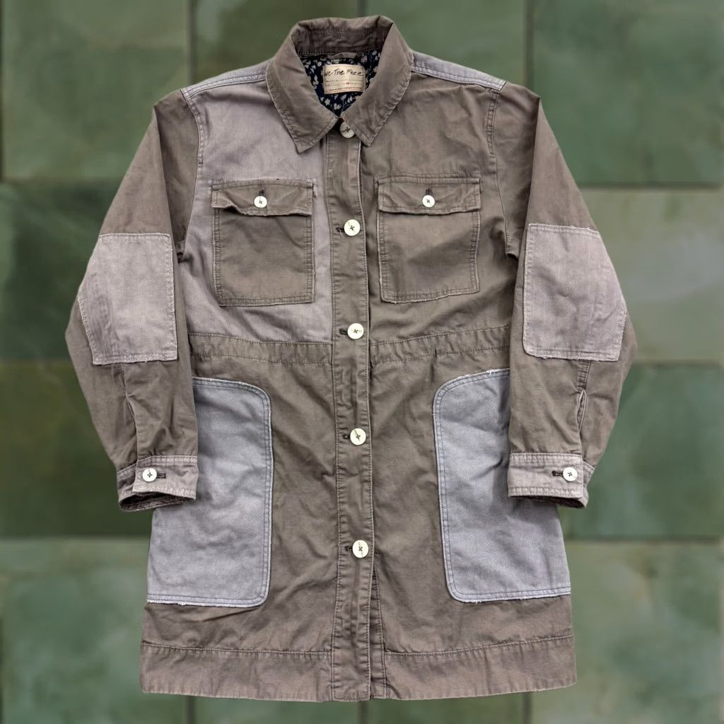 Free People Free People Apollo Cargo Jacket Womens Medium Oversized Button Utility Outdoor Beige Regular Jacket Size M / US 6-8 / IT 42-44 - 1 Thumbnail