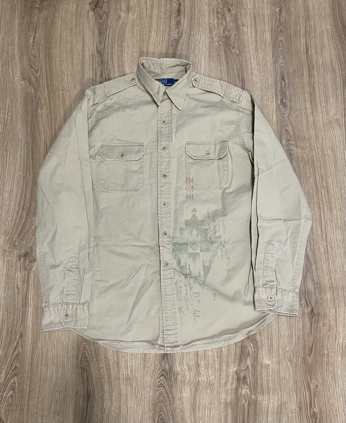 Vintage Vintage Polo Ralph Lauren Safari Aztec Utility Field Shirt Size US XL / EU 56 / 4 - 1 Thumbnail