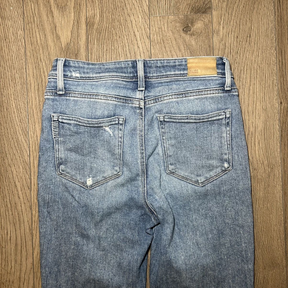 Paige Paige Cindy Outseam Slit Jean in Seaspray Distressed Size 27 Size 27" / US 4 / IT 40 - 4 Thumbnail
