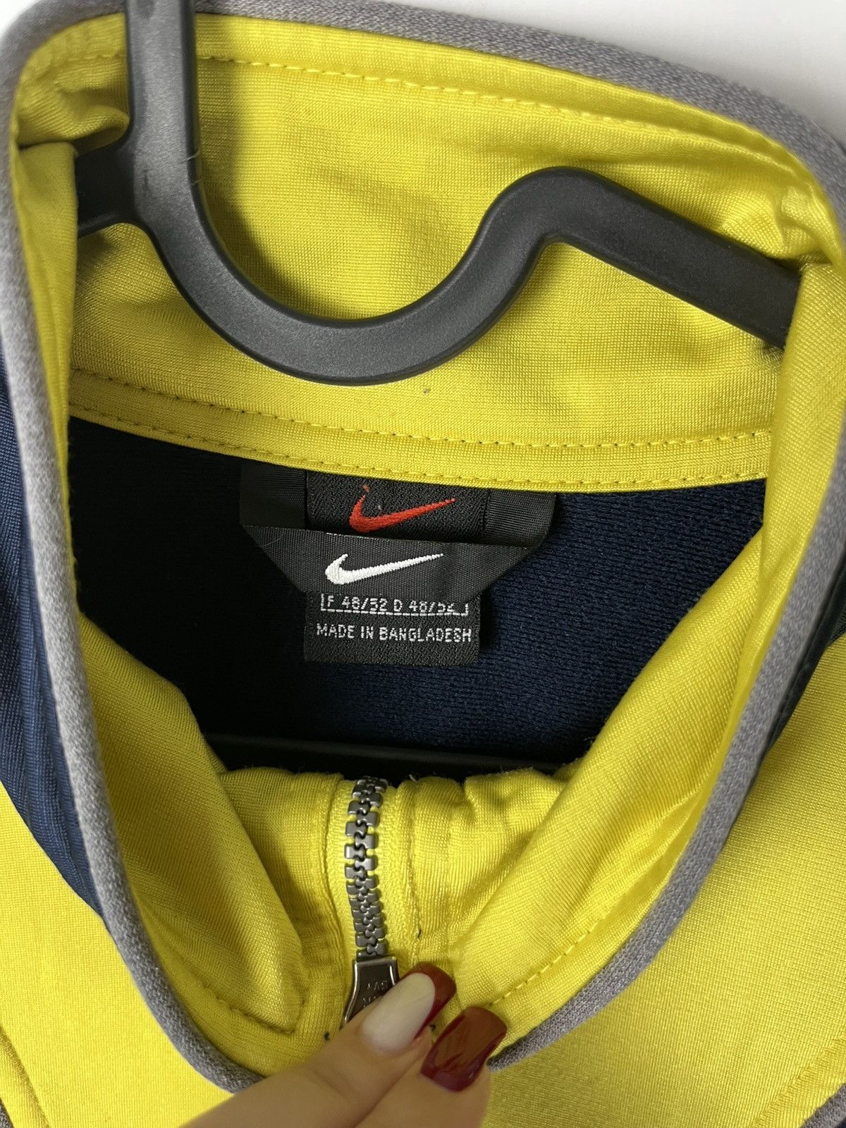 Nike × Vintage Vintage Sport big logo Nike windbreaker in yellow, blue,gray Size US M / EU 48-50 / 2 - 2 Thumbnail