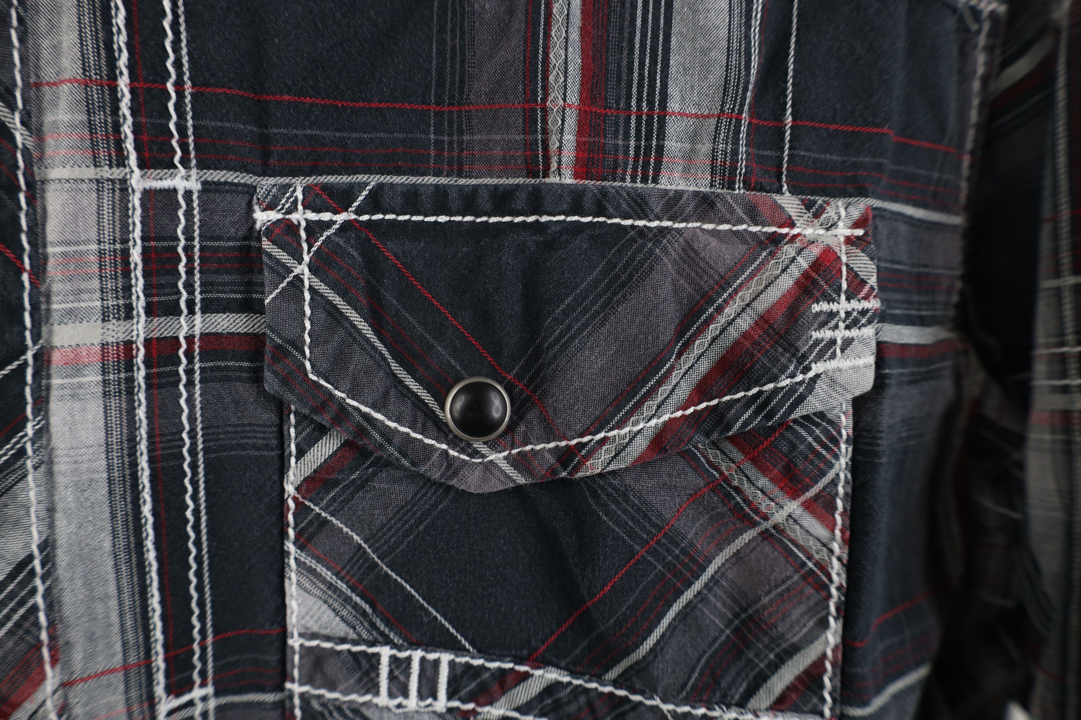 Vintage Buckle BKE Thick Stitch UFC MMA Snap Button Shirt Plaid Size US L / EU 52-54 / 3 - 4 Thumbnail