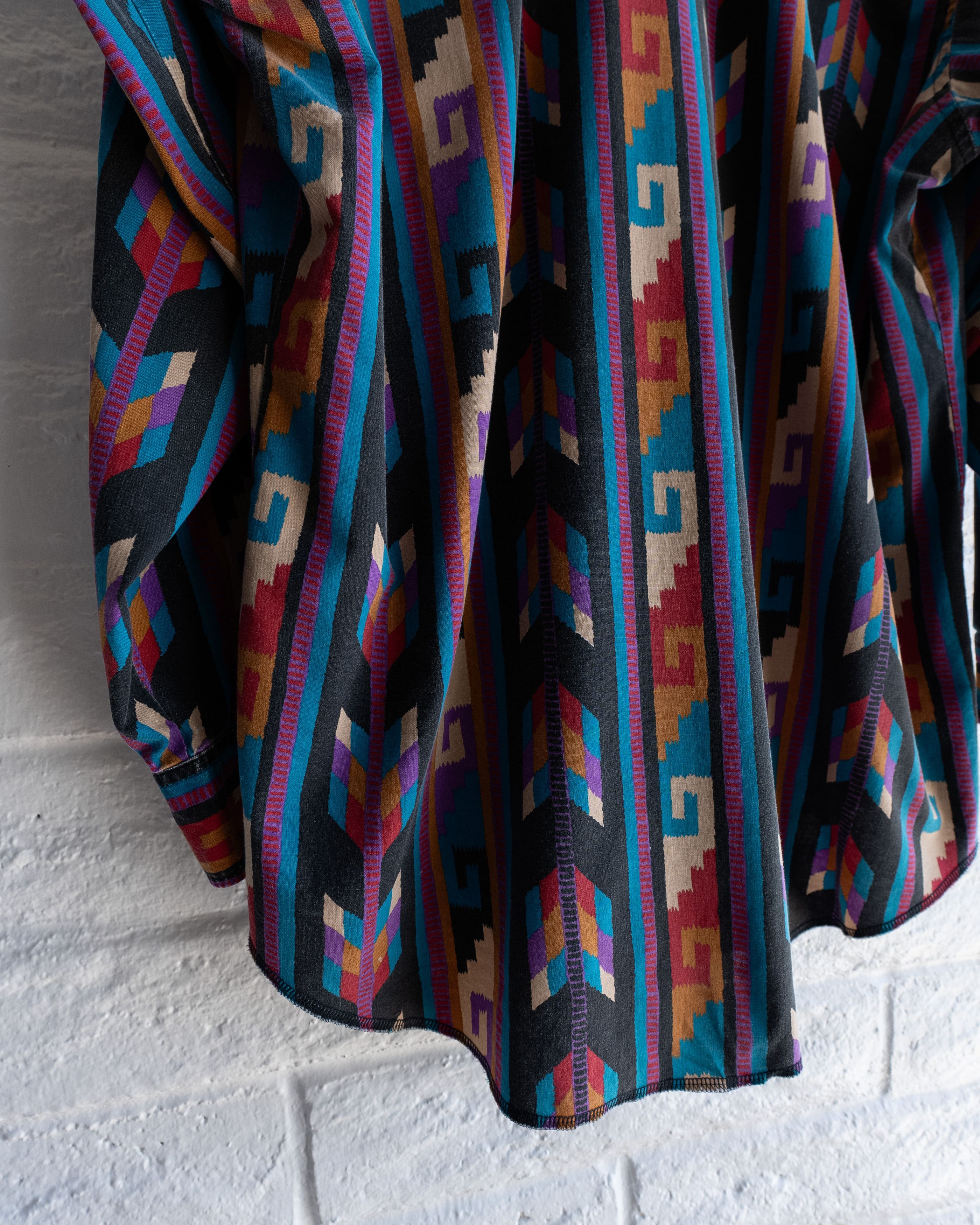 Wrangler Vintage 90s Wrangler Shirt XL Southwestern Brushpopper Aztec Size US XL / EU 56 / 4 - 7 Thumbnail