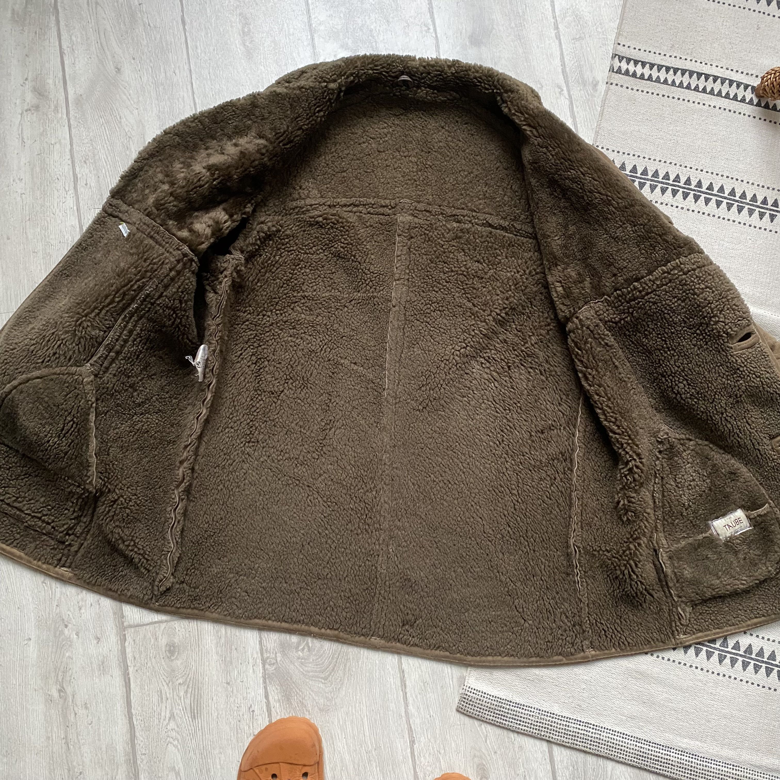 Genuine Leather Vintage 90s Real Suede Sheepskin heavy coat jacket Size US XL / EU 56 / 4 - 9 Thumbnail