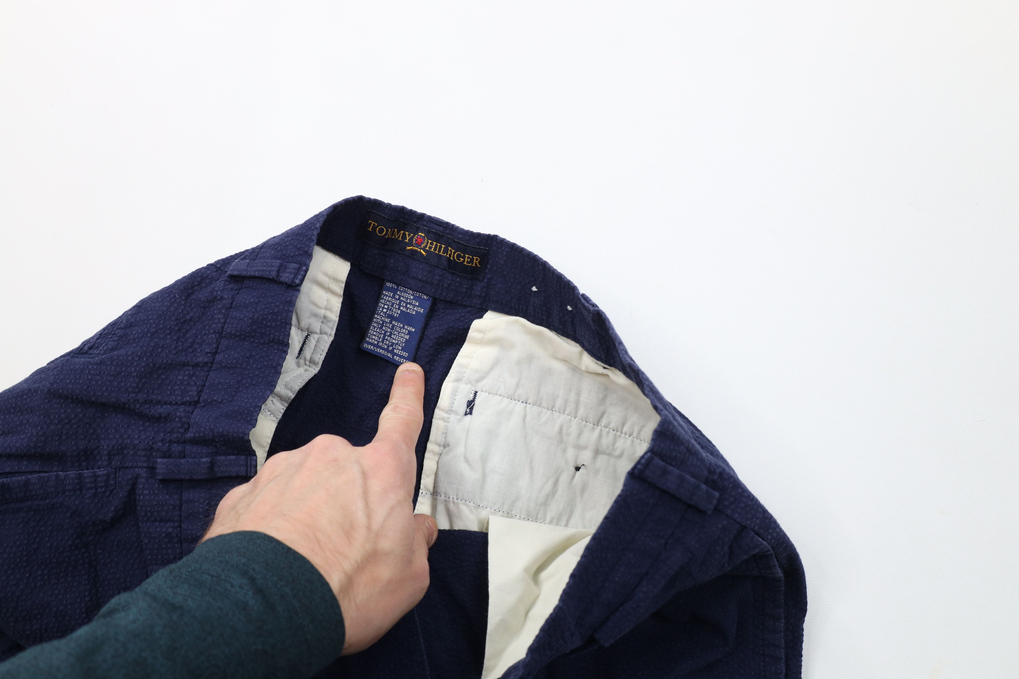 Tommy Hilfiger Vintage 90s Tommy Hilfiger Seersucker Wide Leg Chino Pants Size US 32 / EU 48 - 8 Thumbnail