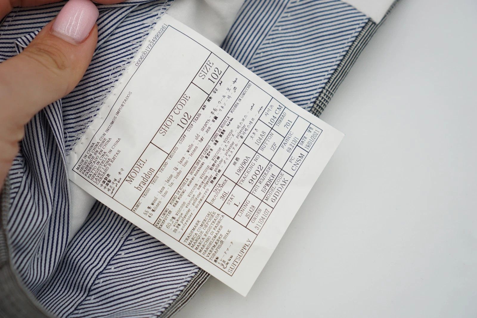 Suitsupply Men Suitsupply Pants Wool & Linen Braddon Gray 102 UK/US42L Size 42L - 8 Thumbnail