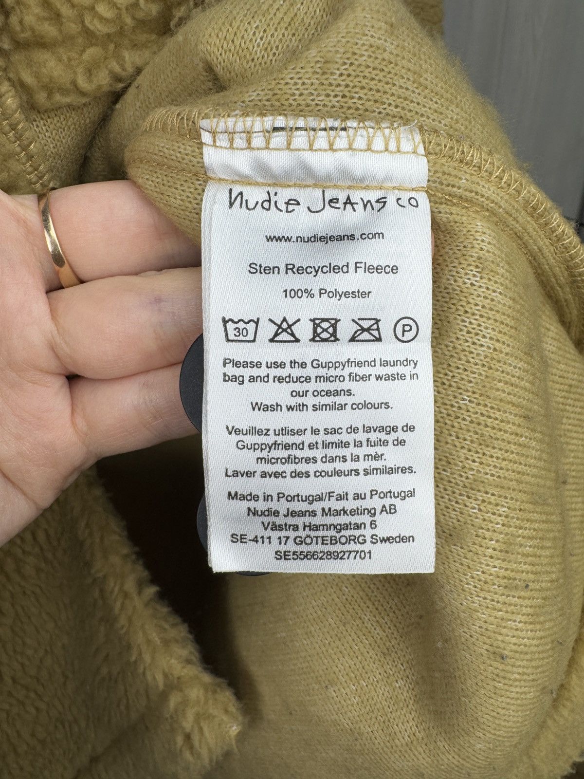 Nudie Jeans Men's Nudie Jeans Sten Recycled Teddy Bear Brown Fleece Sz S Size US S / EU 44-46 / 1 - 11 Thumbnail