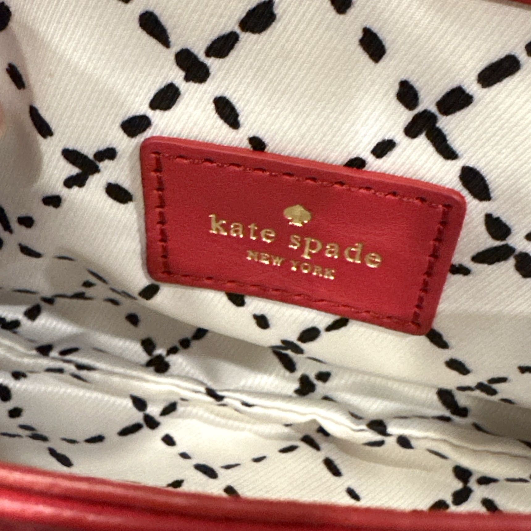 Vintage Kate Spade Chrystie Street Wristlet Purse Red Leather Medium Pyramid Turn Lock Womens Size ONE SIZE - 6 Thumbnail