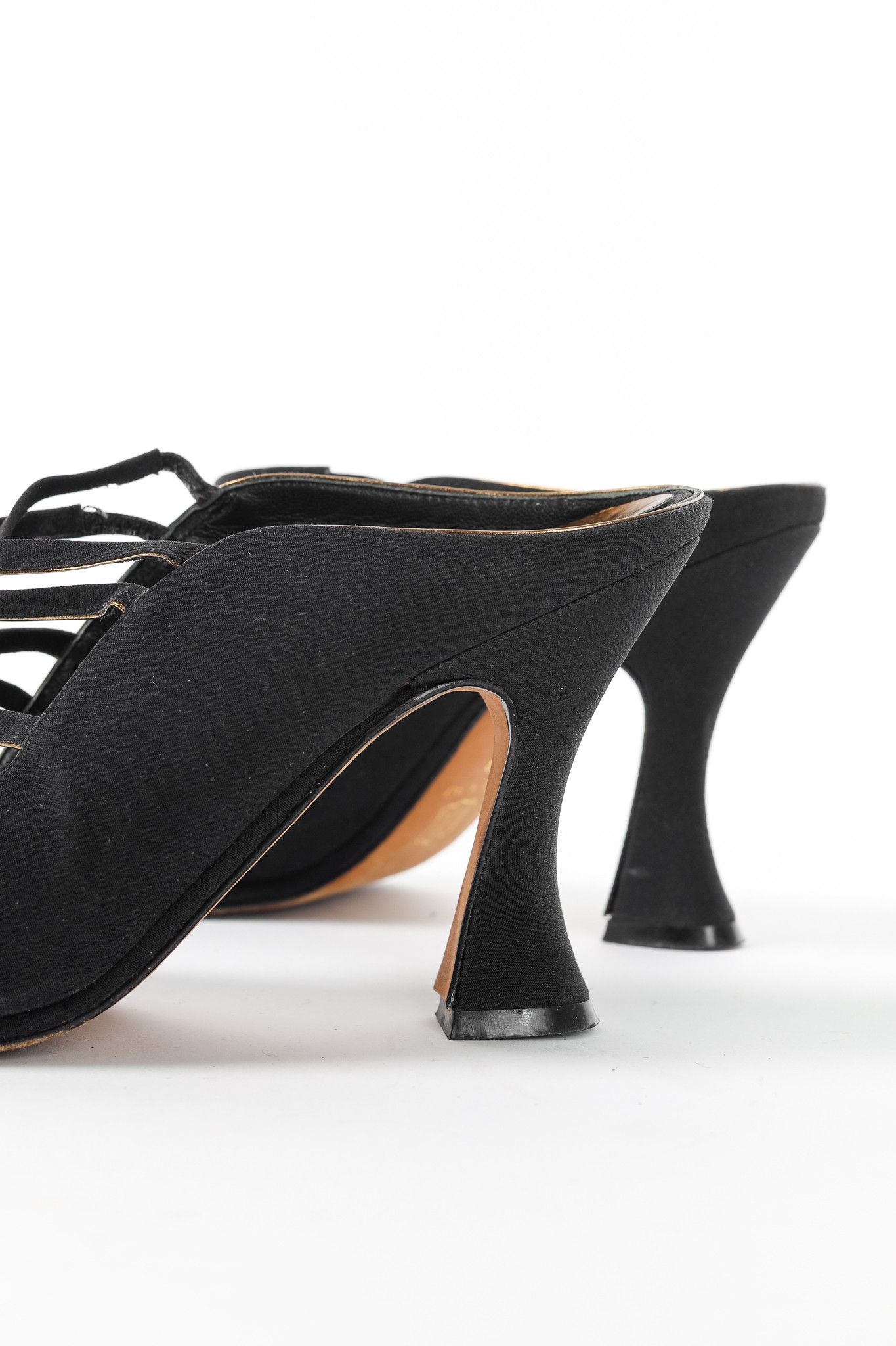 Donna Karan Donna Karan New York Black Criss-Cross Fabric Mules Size US 7.5 / IT 37.5 - 7 Thumbnail