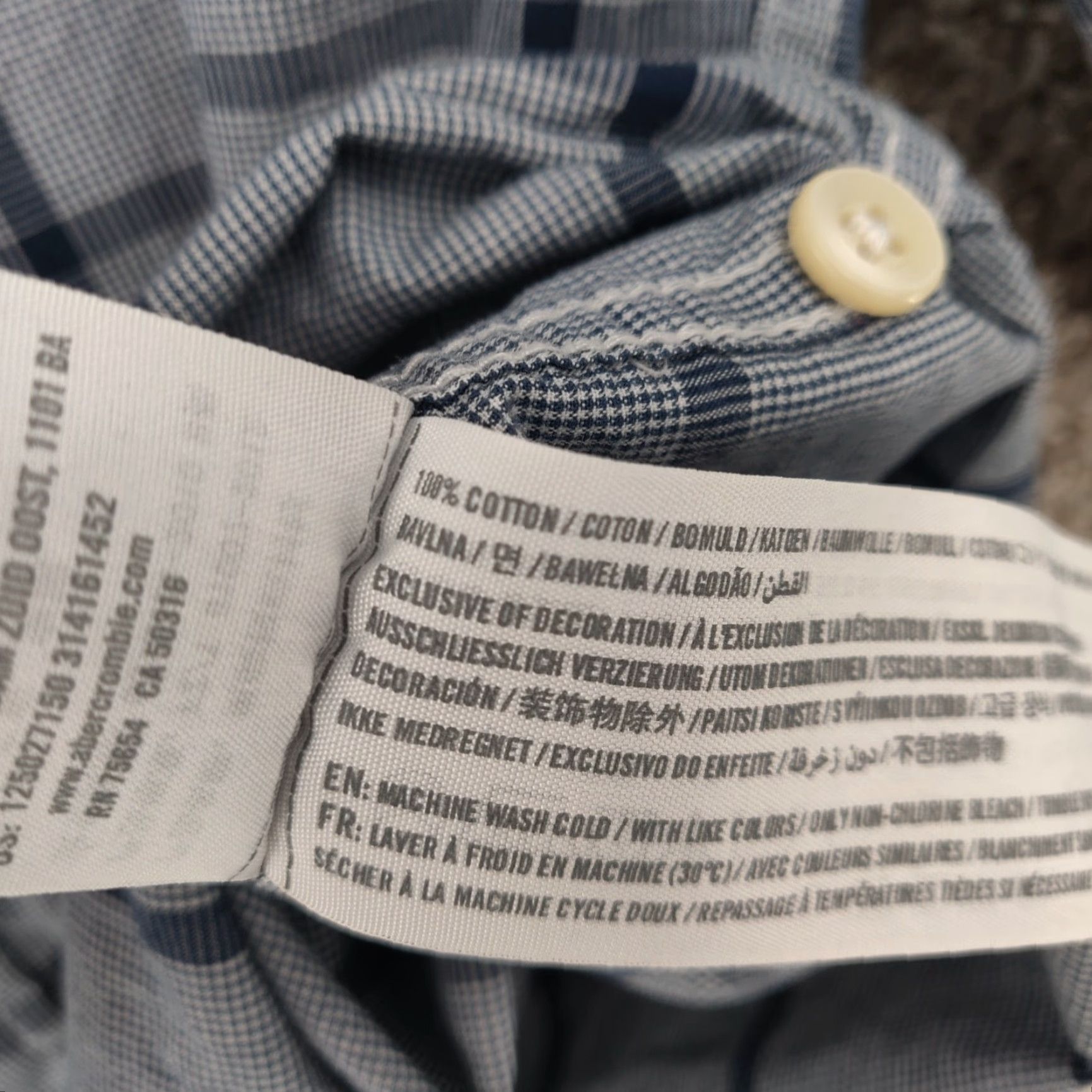 Abercrombie & Fitch Abercrombie & Fitch Muscle Shirt Mens Large Blue Plaid Button-Up Long Sleeve Casual Shirt Size US L / EU 52-54 / 3 - 7 Thumbnail