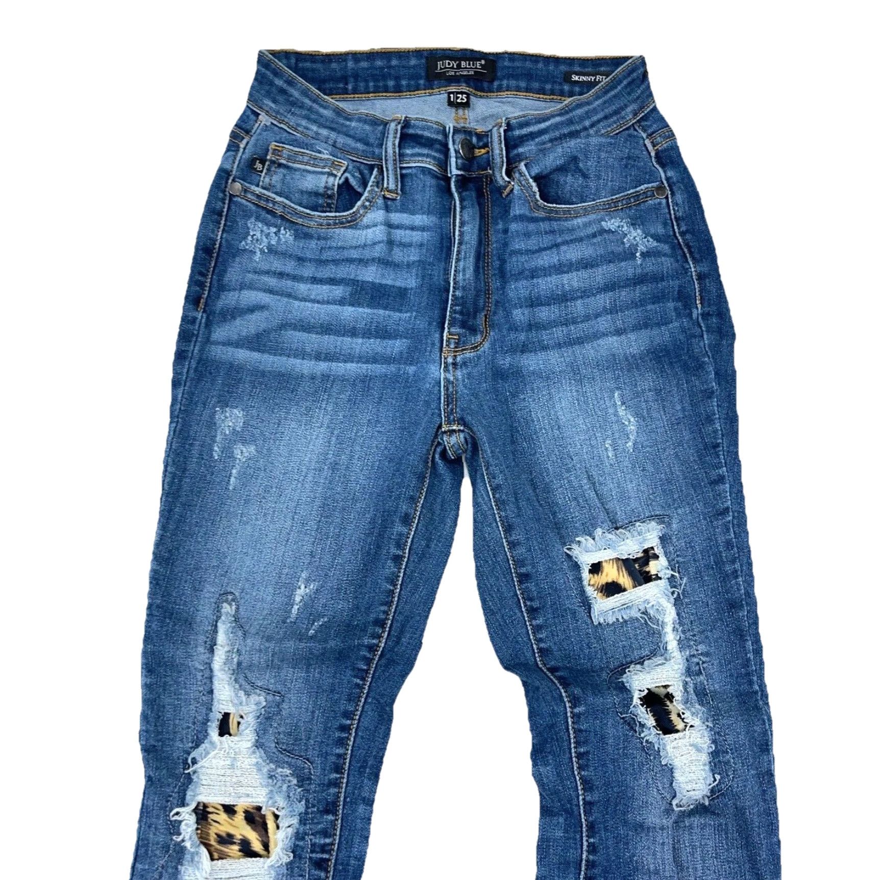 Vintage Judy Blue Jeans Women Skinny Mid Rise 25 Blue Denim 5-Pocket Distressed? No. 26in Inseam Slim Classic Modern Pants Size 25 Womens Jeans Size 42" / US 20 - 3 Thumbnail