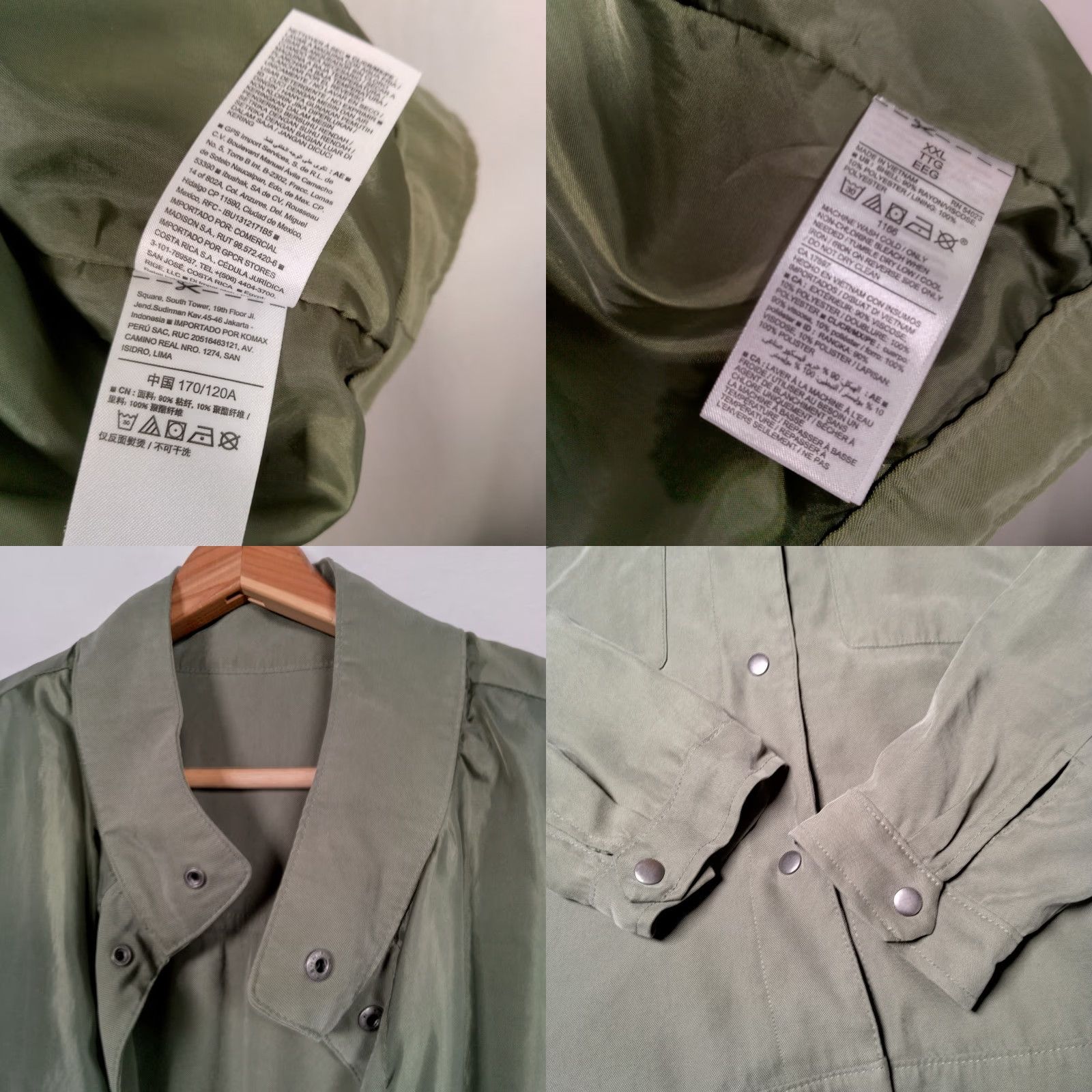 Old Navy Old Navy Womens Jacket Military Field Army Green XXL Snap Pockets Twill Utility Coat Short Sleeve Regular Fit Autumn Spring Winter Size XXL / US 16-18 / IT 52-54 - 9 Thumbnail
