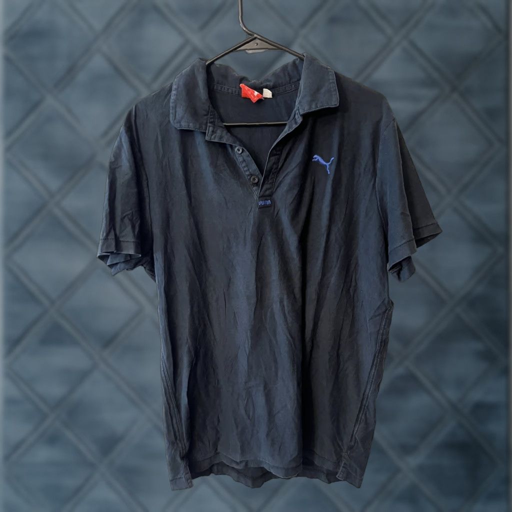Puma VINTAGE PUMA Polo Shirt Mens L Black Sport Lifestyle Stretch Performance Golf Shirt Size US L / EU 52-54 / 3 - 1 Thumbnail
