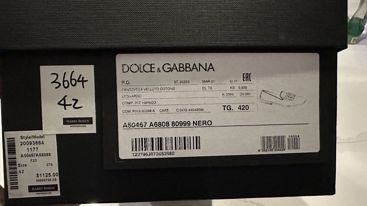 Dolce & Gabbana Dolce & Gabbana Velvet Loafers – Size 42 Size US 9 / EU 42 - 1 Thumbnail