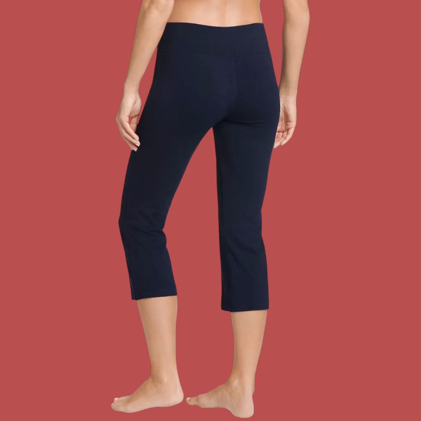 Jockey Jockey - Women's Cotton Stretch Slim Flare Capri - Blue - Me Size 28" / US 6 / IT 42 - 2 Thumbnail